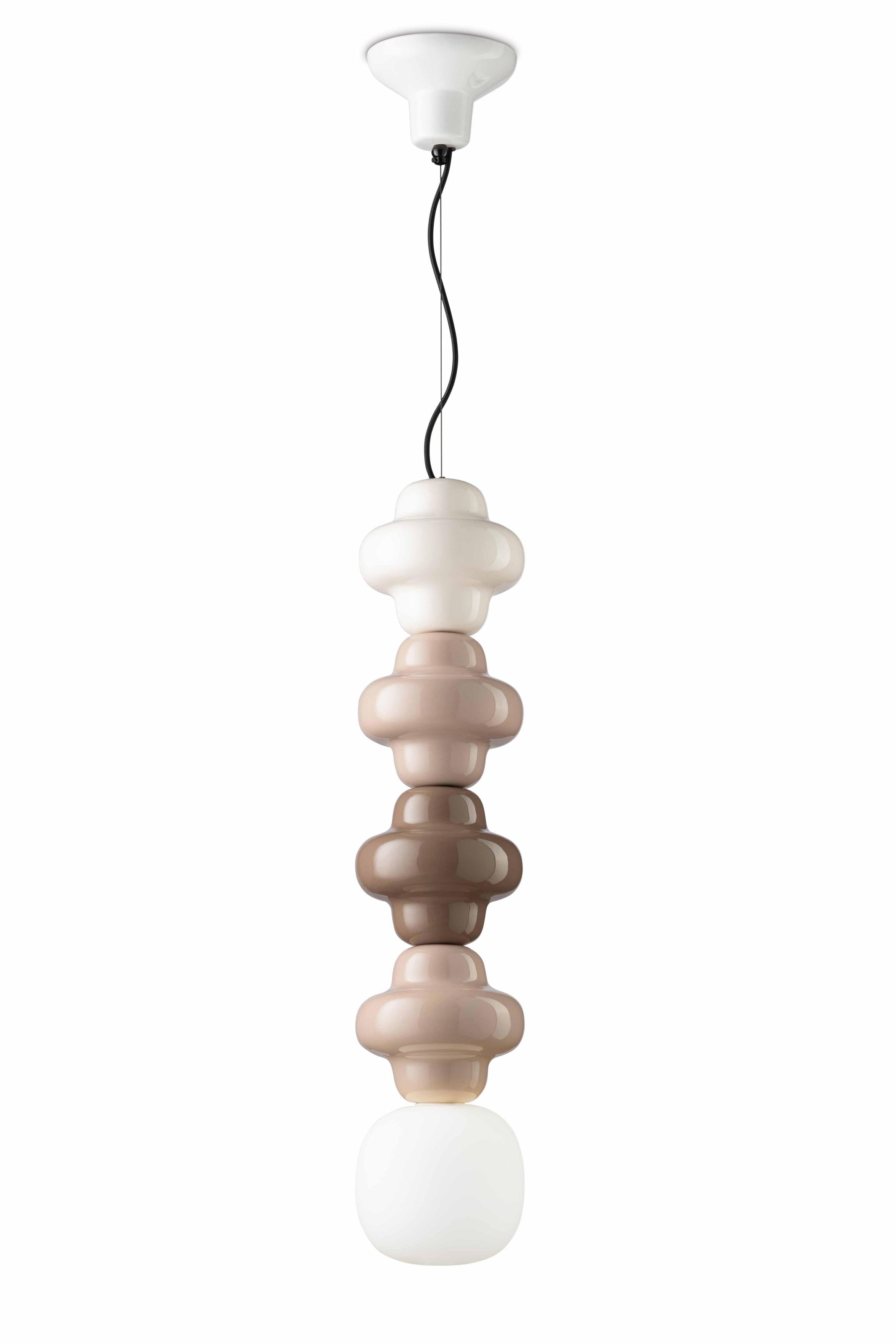 Ceramic pendant lamp COPACABANA MIX beige with mocha and cream