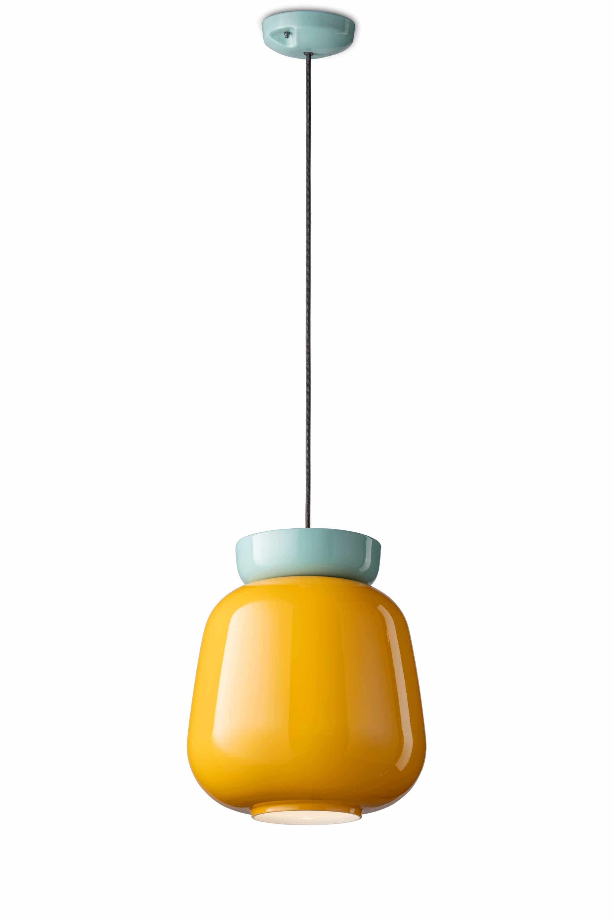 CORCOVADO ceramic pendant lamp yellow with blue
