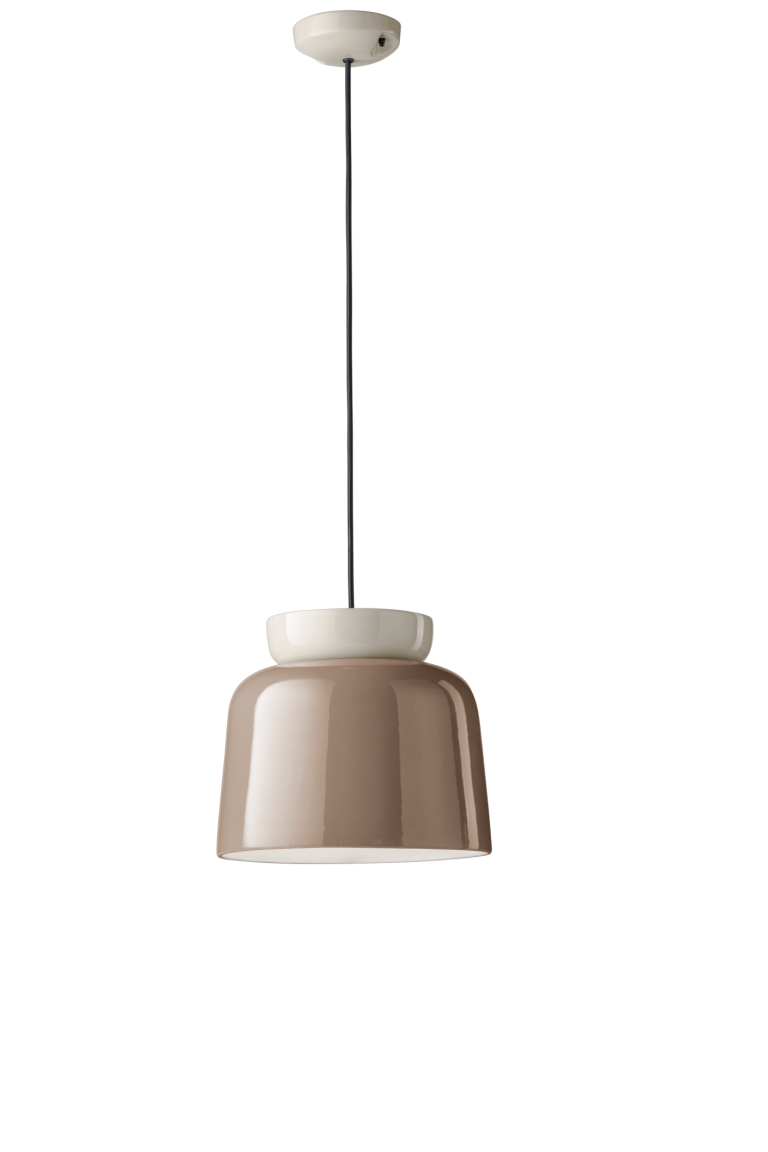 Hanglamp van keramiek CORCOVADO mokka met beige
