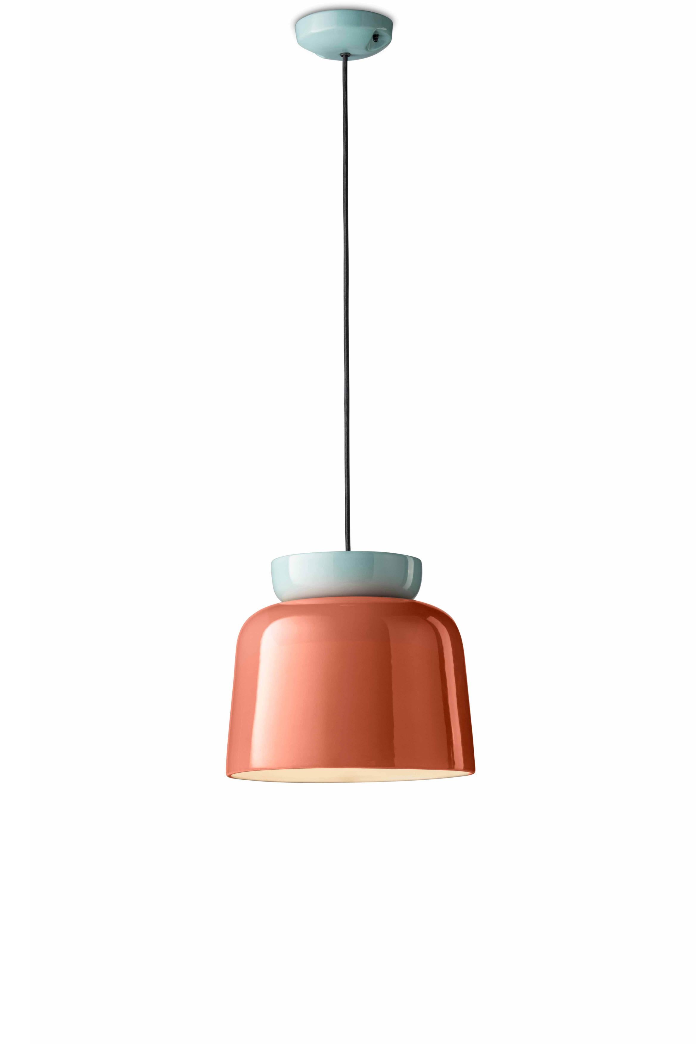 Hanglamp van keramiek CORCOVADO oranje met blauw