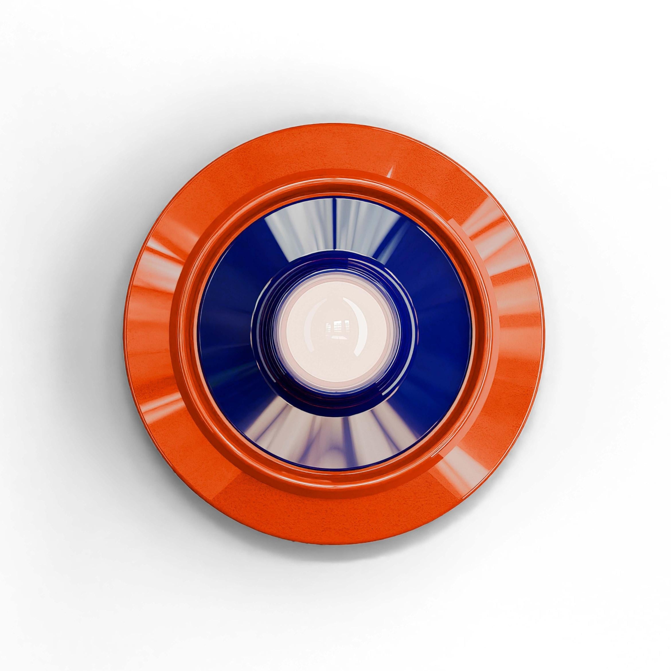 VOILÀ orange ceramic wall lamp with cobalt