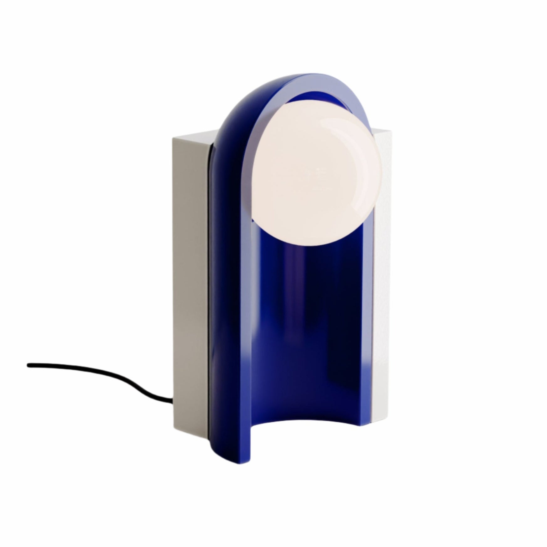 Ceramic table lamp CLÉO cream with cobalt