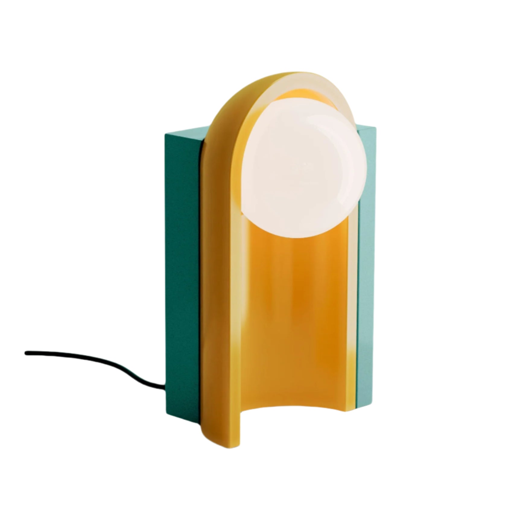 Tafellamp van keramiek CLÉO blauw met geel