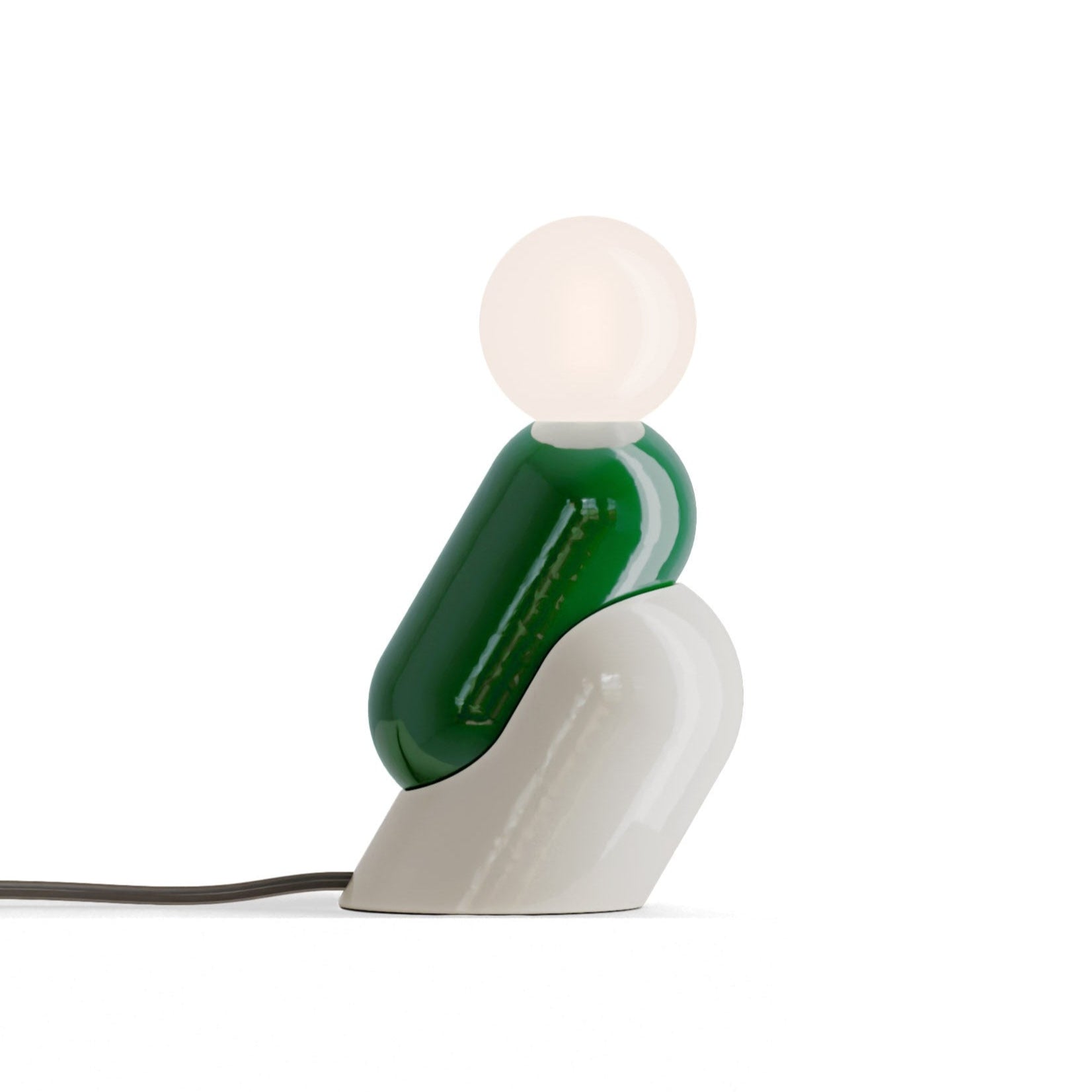 Tafellamp van keramiek TATA saliegroen met crème