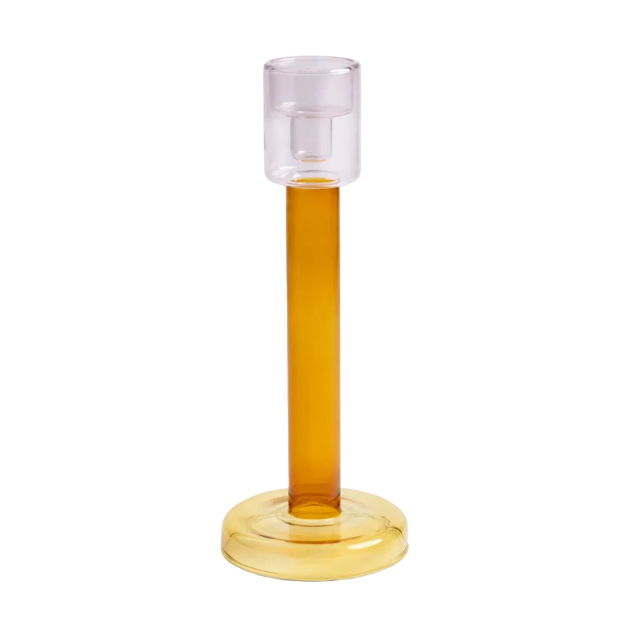 BOLE Candle Holder in Orange with Pink