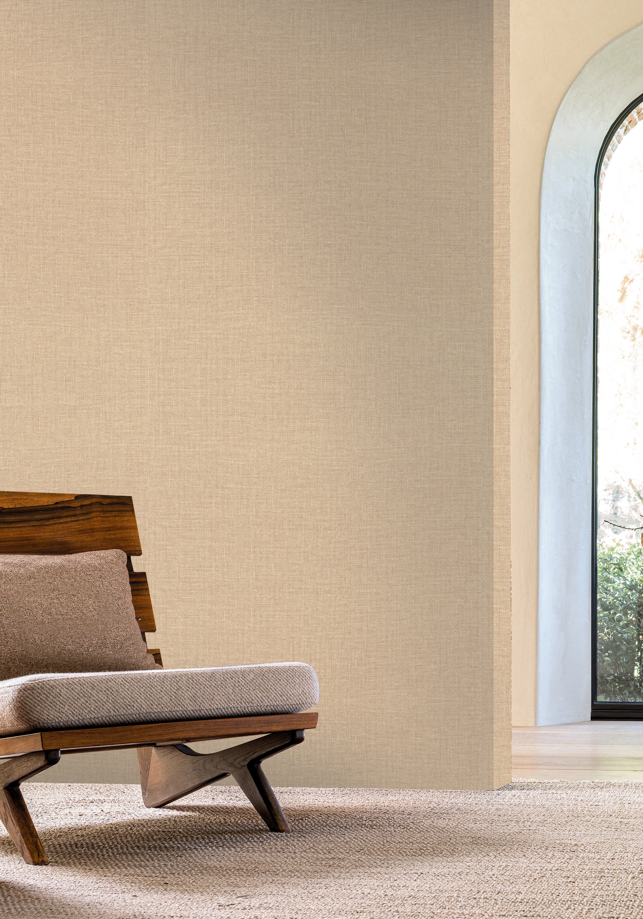 Structural wallpaper imitating canvas LIENZO - TRAVERTINE beige