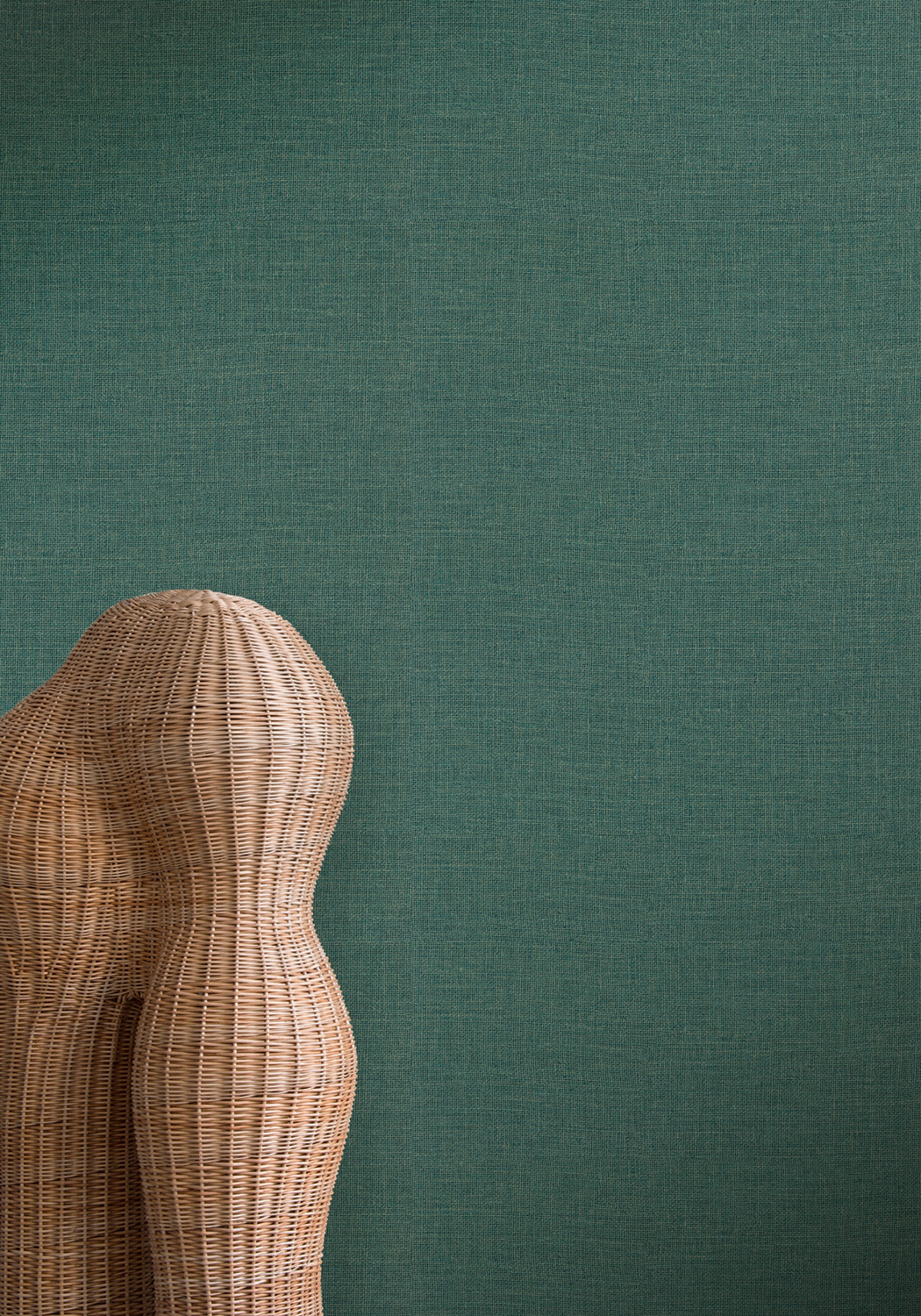 Vinyltapete auf Vlies, strukturiert, die Jute imitiert LIENZO - ÉMERAUDE smaragdgrün