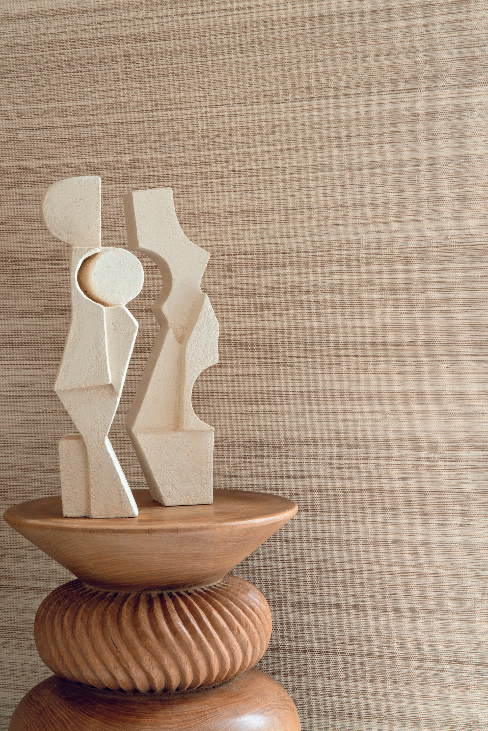 Structural Wallpaper made of Plant Fiber DESERTI - PEARL pearlescent