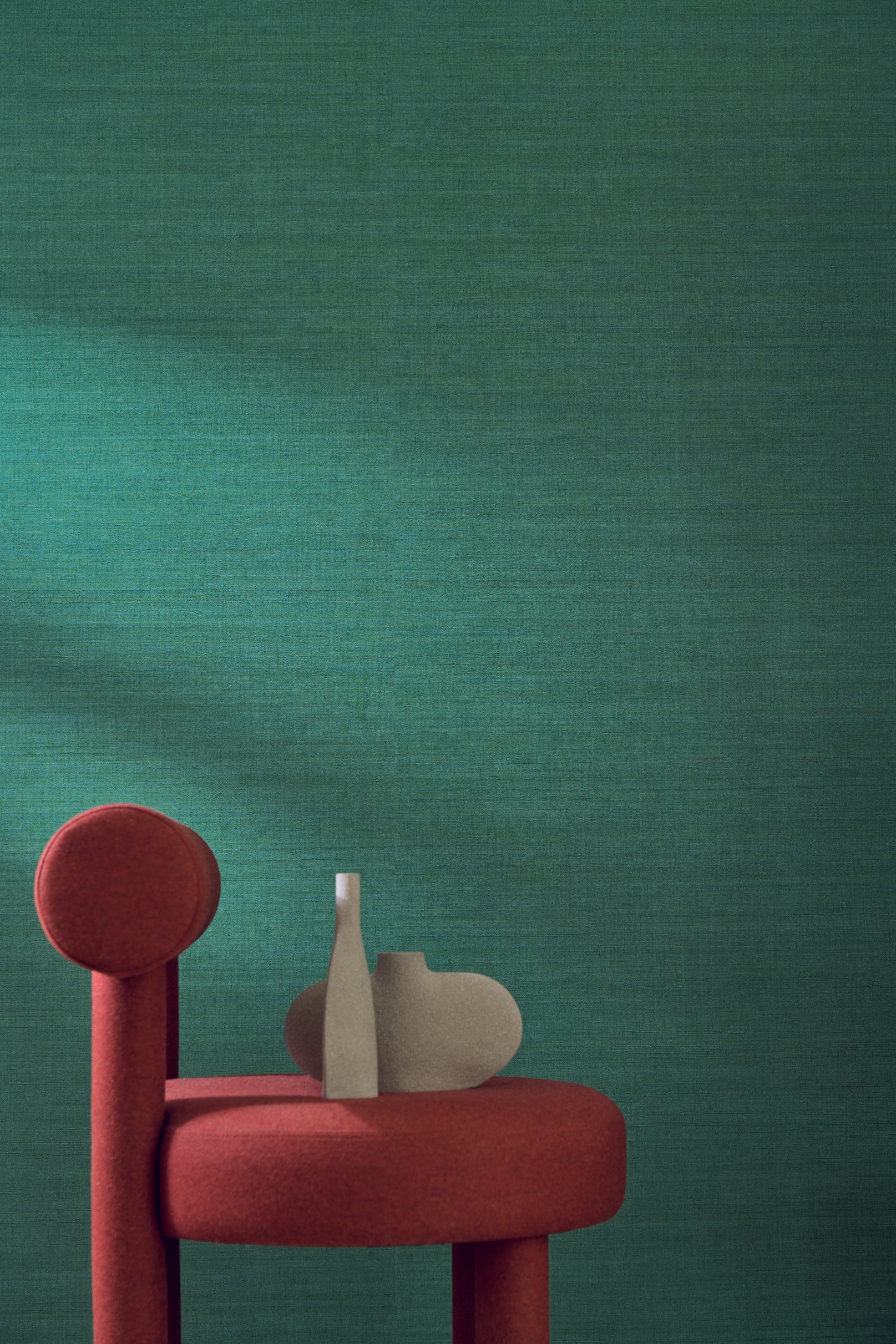 Structural wallpaper imitating silk SORA - NOIR black