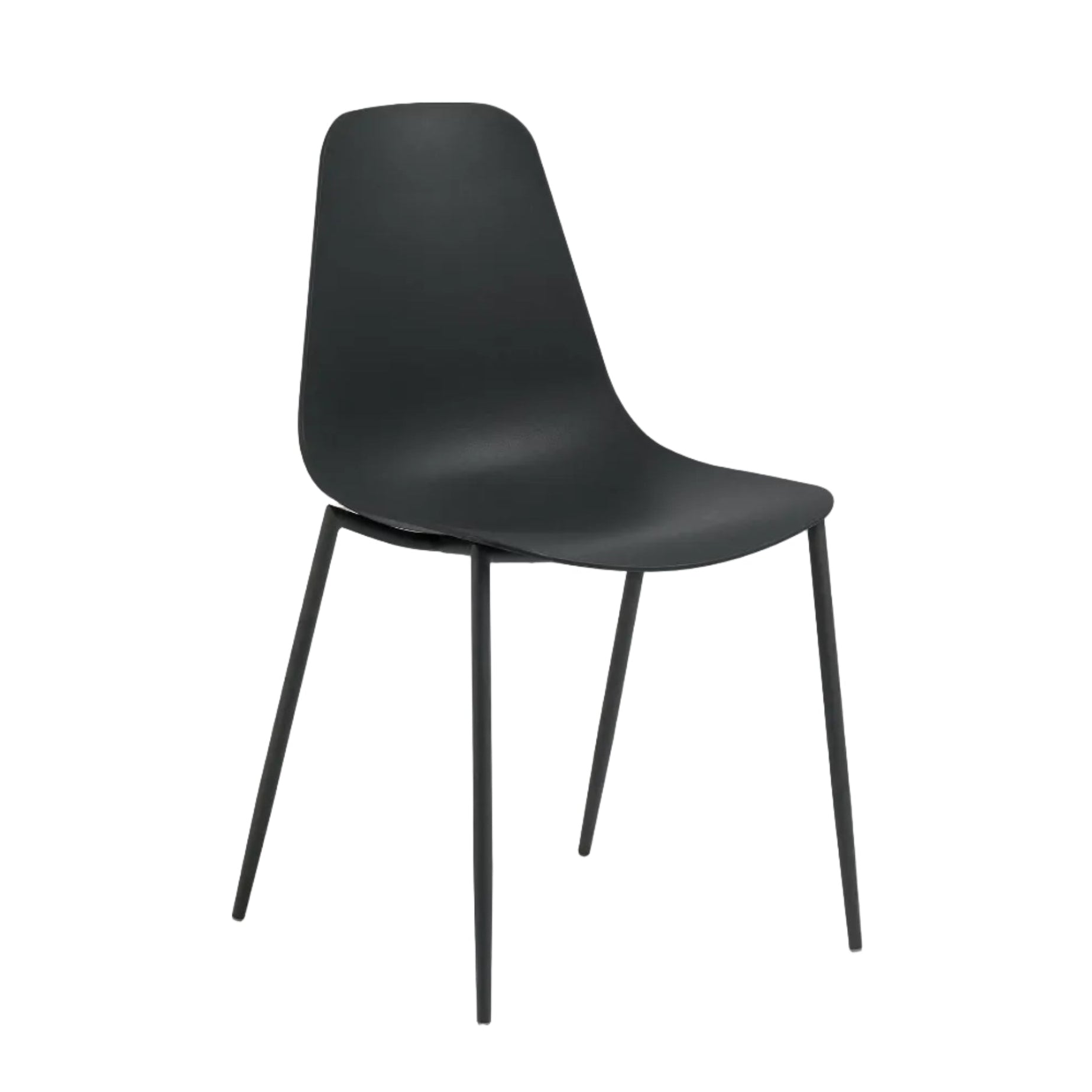 WHATTS Chair in Black with Steel Base