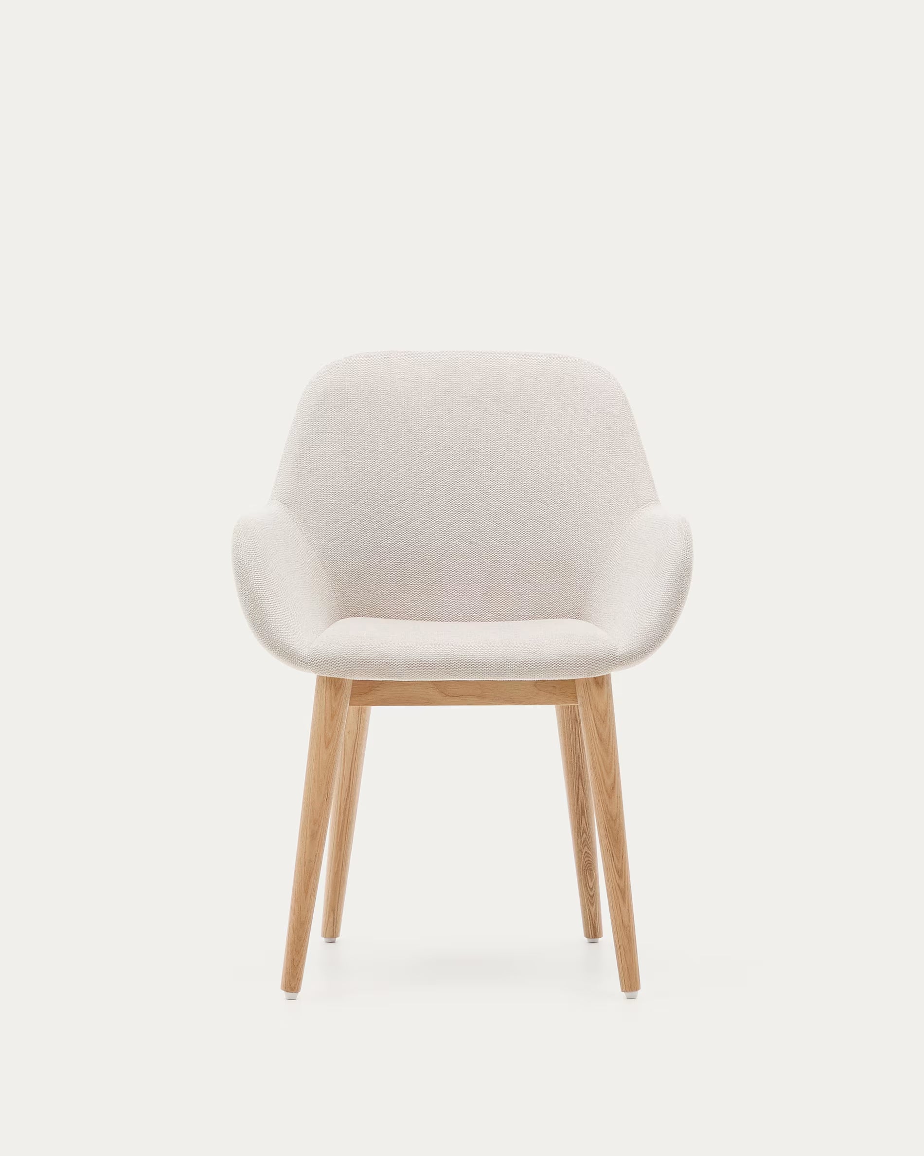 KONNA stoel beige chenille met een essen basis