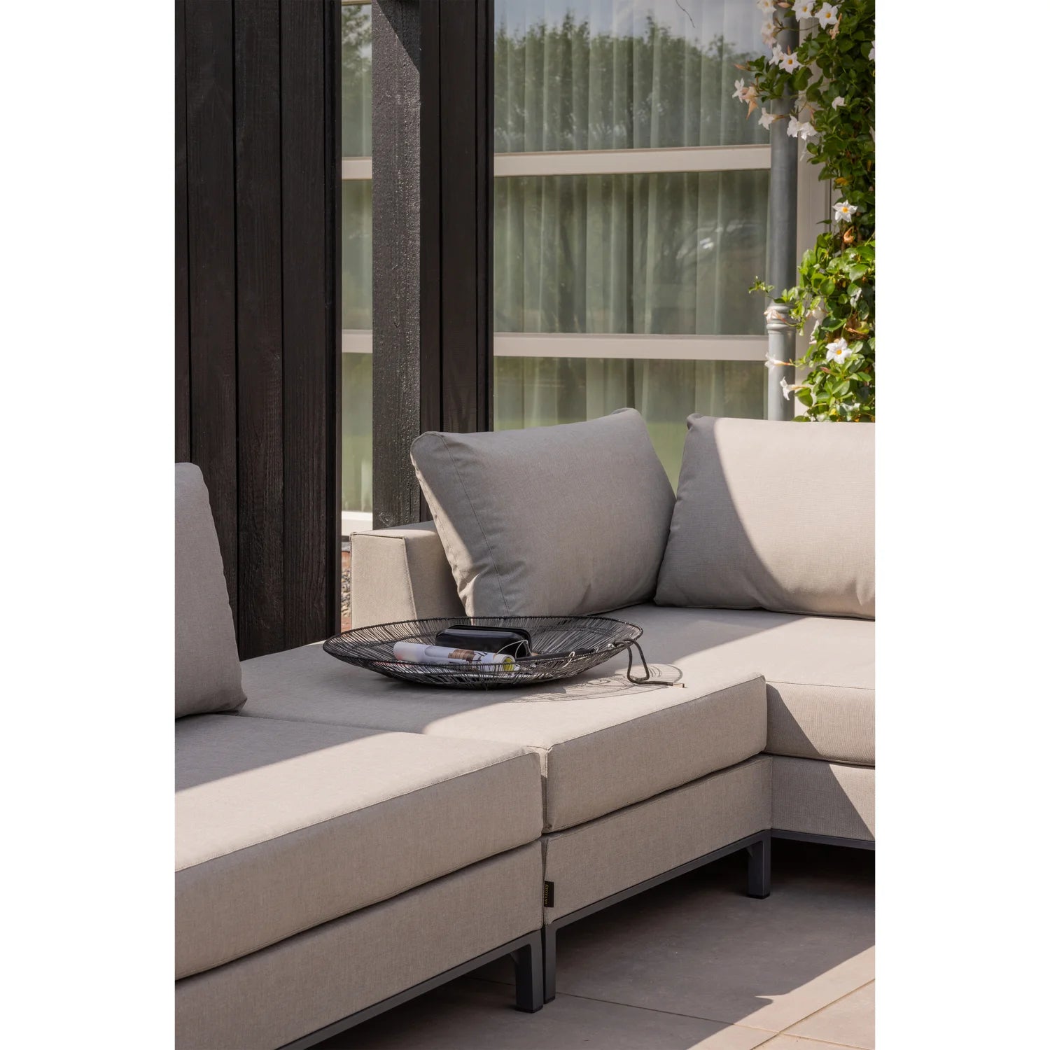 Right-facing garden corner sofa SICILIE beige