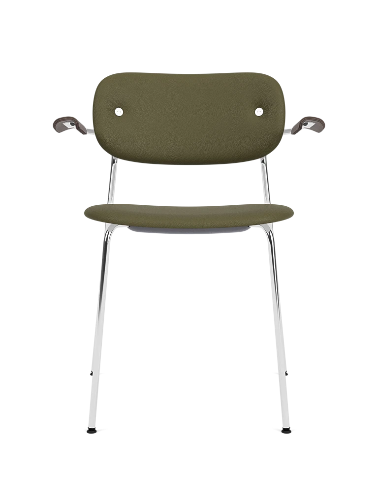 CO Armlehnstuhl grün mit verchromtem Gestell