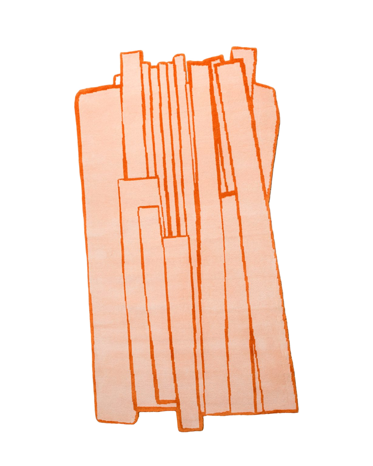 Asymmetrical Decorative Rug CONTOUR Orange
