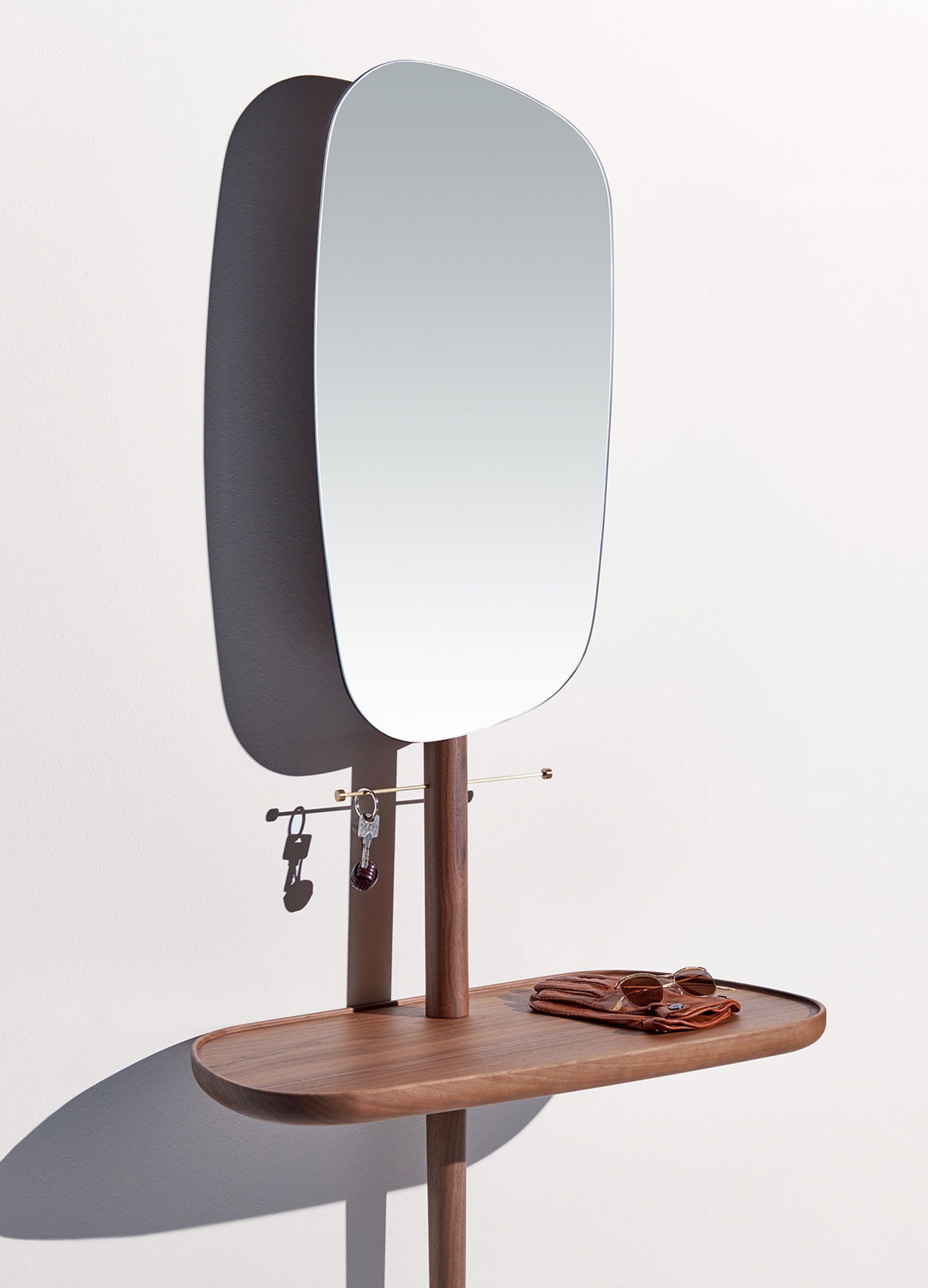 Wandconsole met spiegel FOYER lite hout