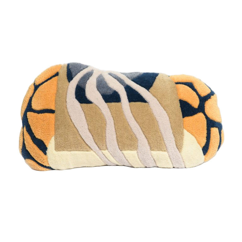 Decoratieve kussen CORAL beige met oranje