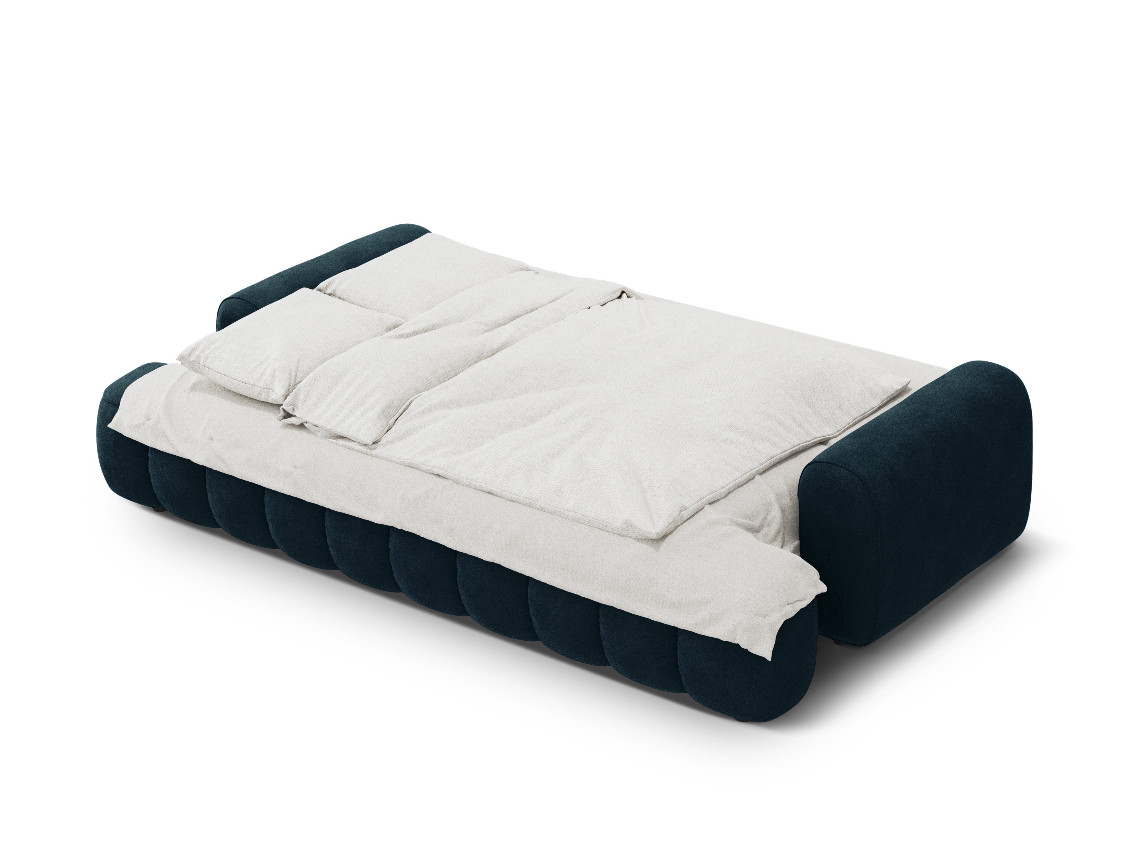 Sofa van fluweel met slaapfunctie voor 4 personen LINZ petrol