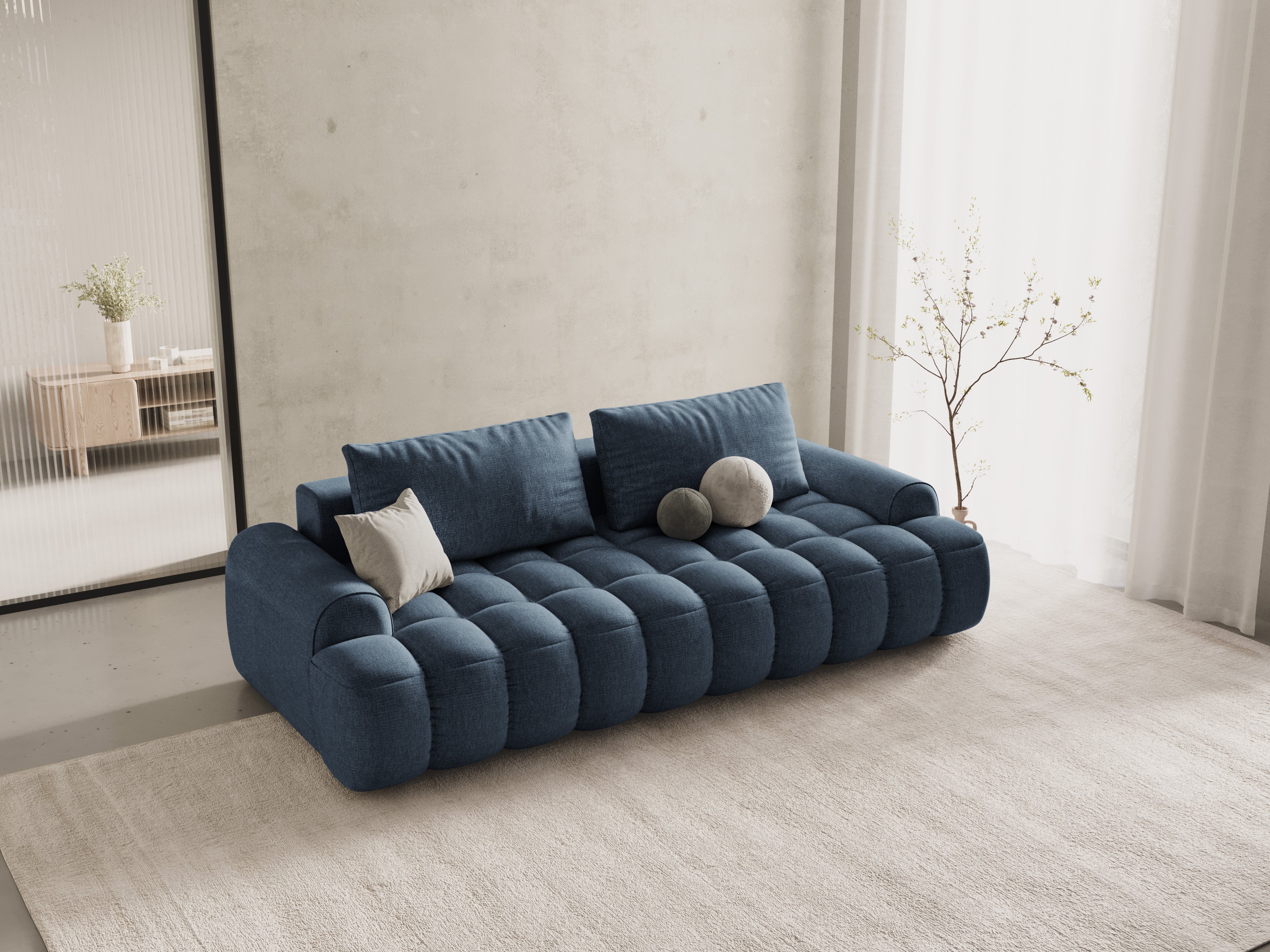 Sofa met slaapfunctie voor 4 personen LINZ blauw