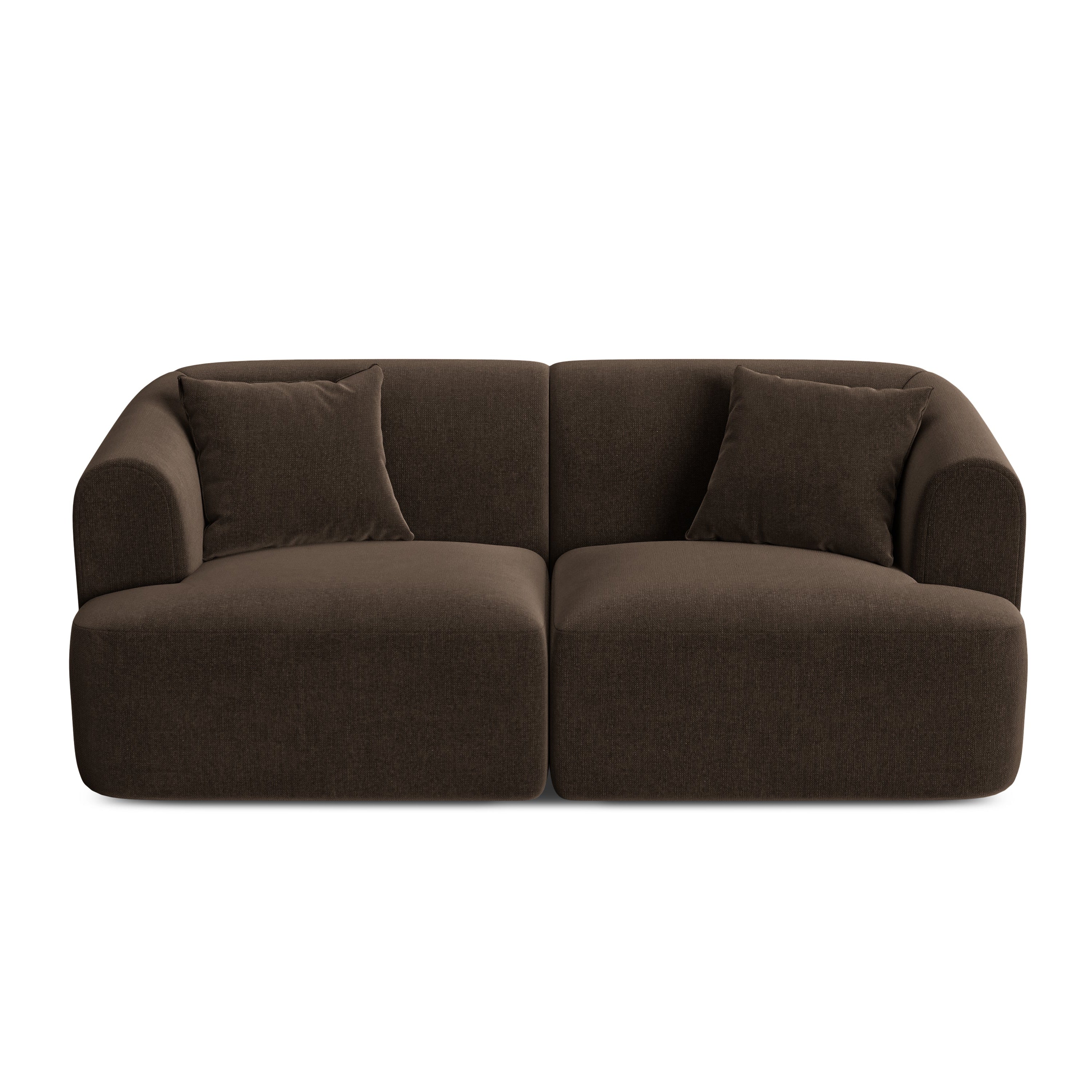 Sofa aus Samt 2-sitzig CAMPI schokoladenbraun