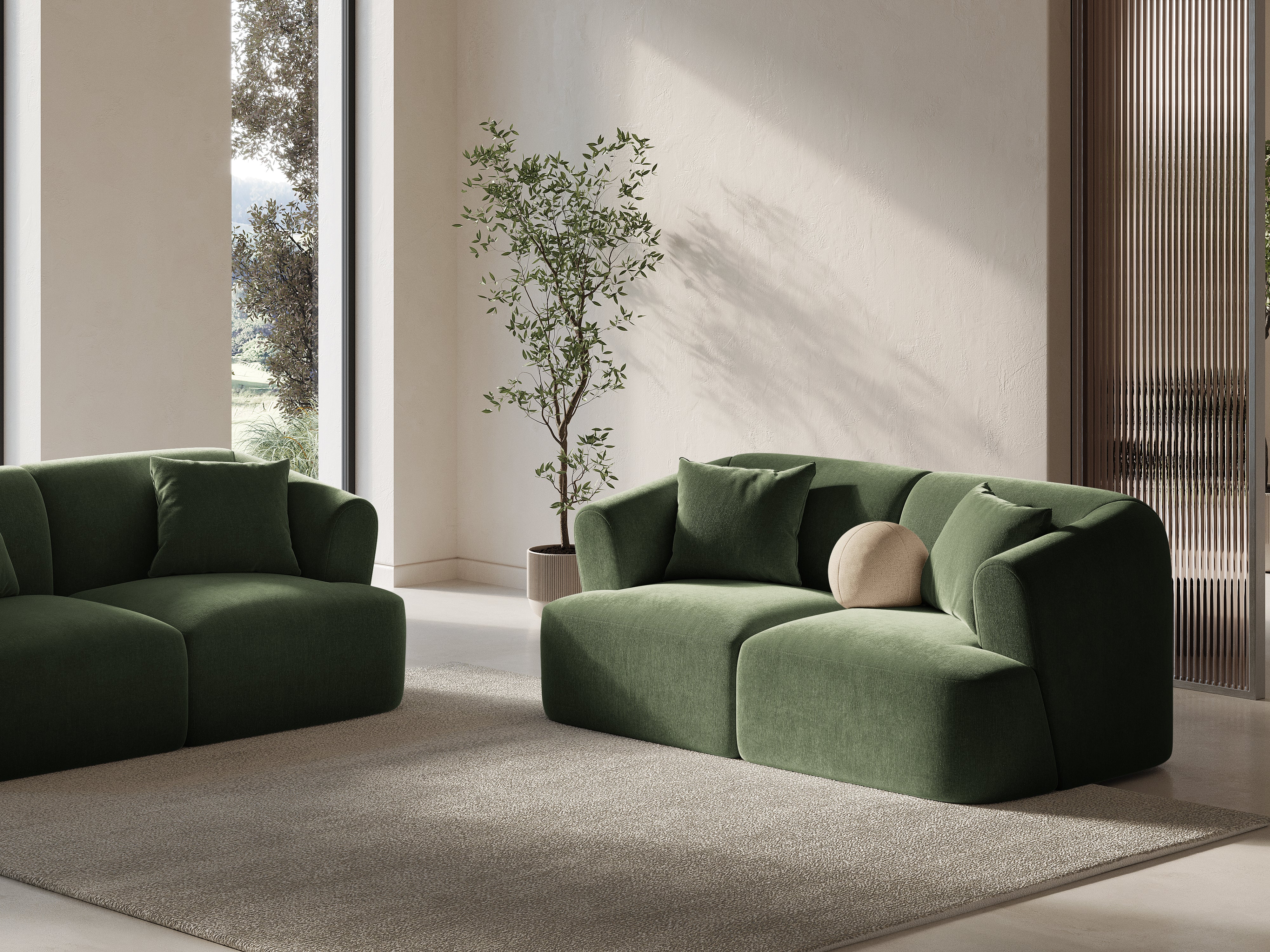 Sofa 3-Sitzer CAMPI ziegelrot Chenille