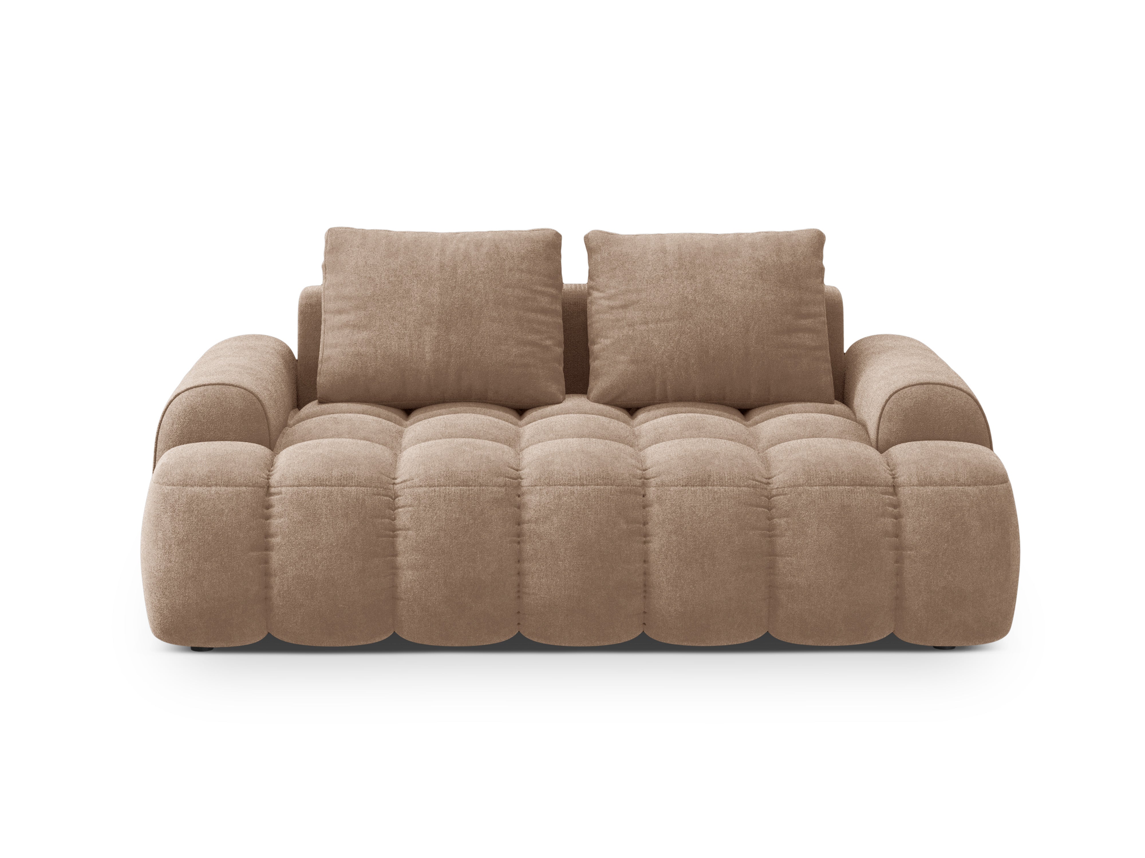 Sofa aus Samt 2-sitzig LINZ dunkelbeige