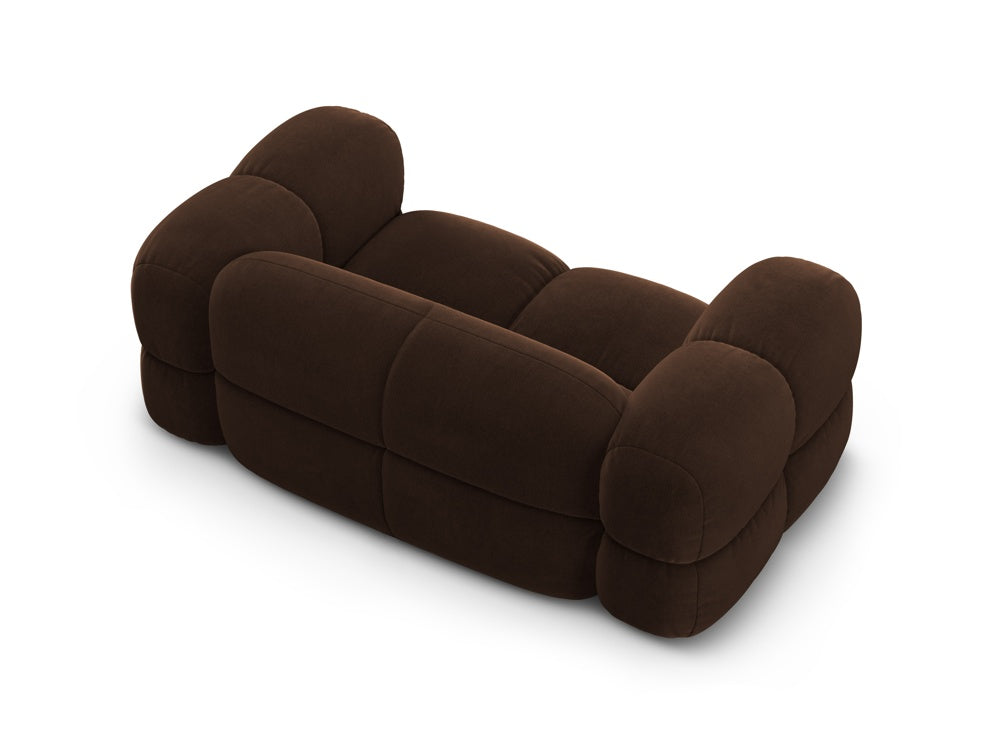 Sofa 2-zits fluwelen LORETTO chocolade