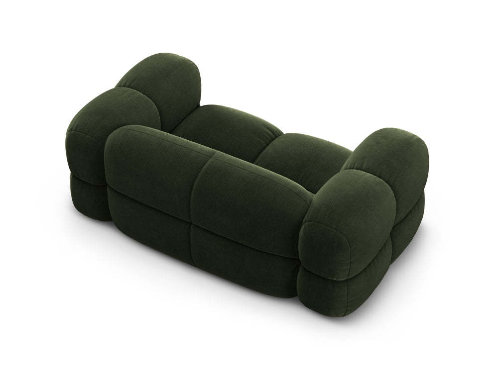 LORETTO green velvet 2-seater sofa