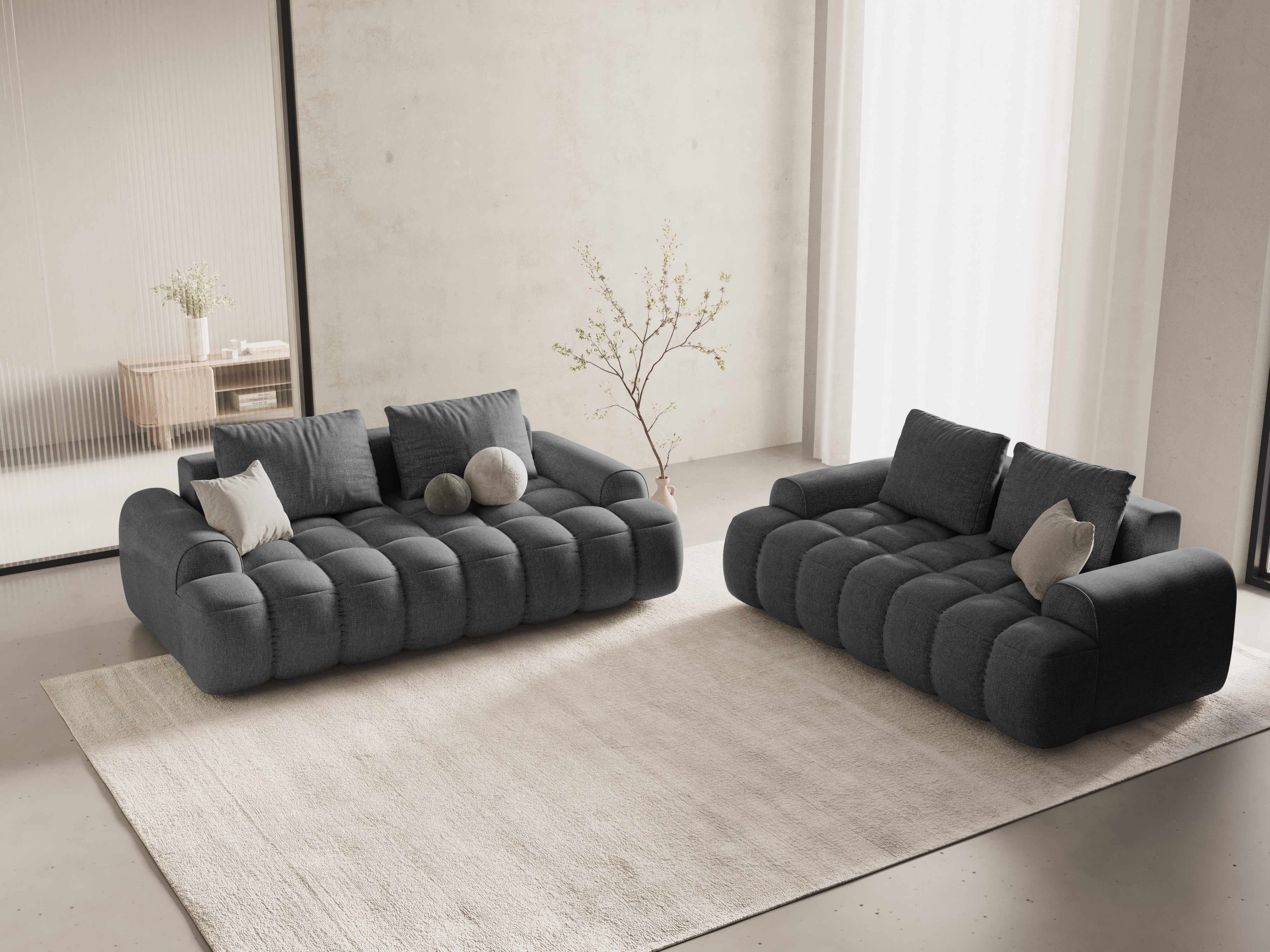 Sofa 2-sitzig LINZ grau