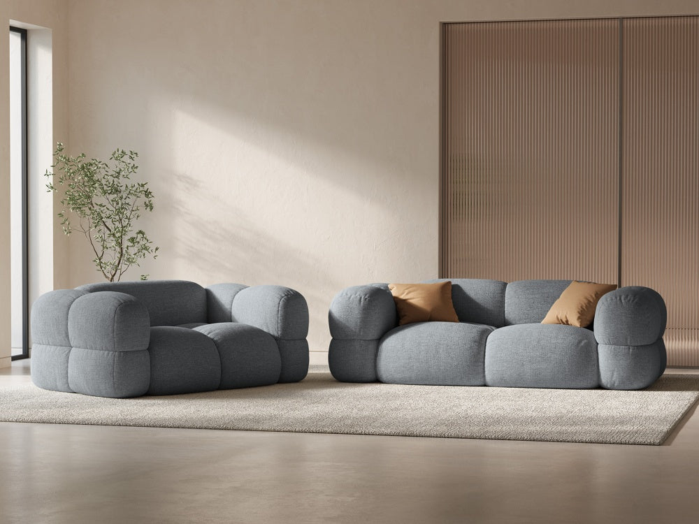 Sofa 2-sitzig LORETTO grau-blau