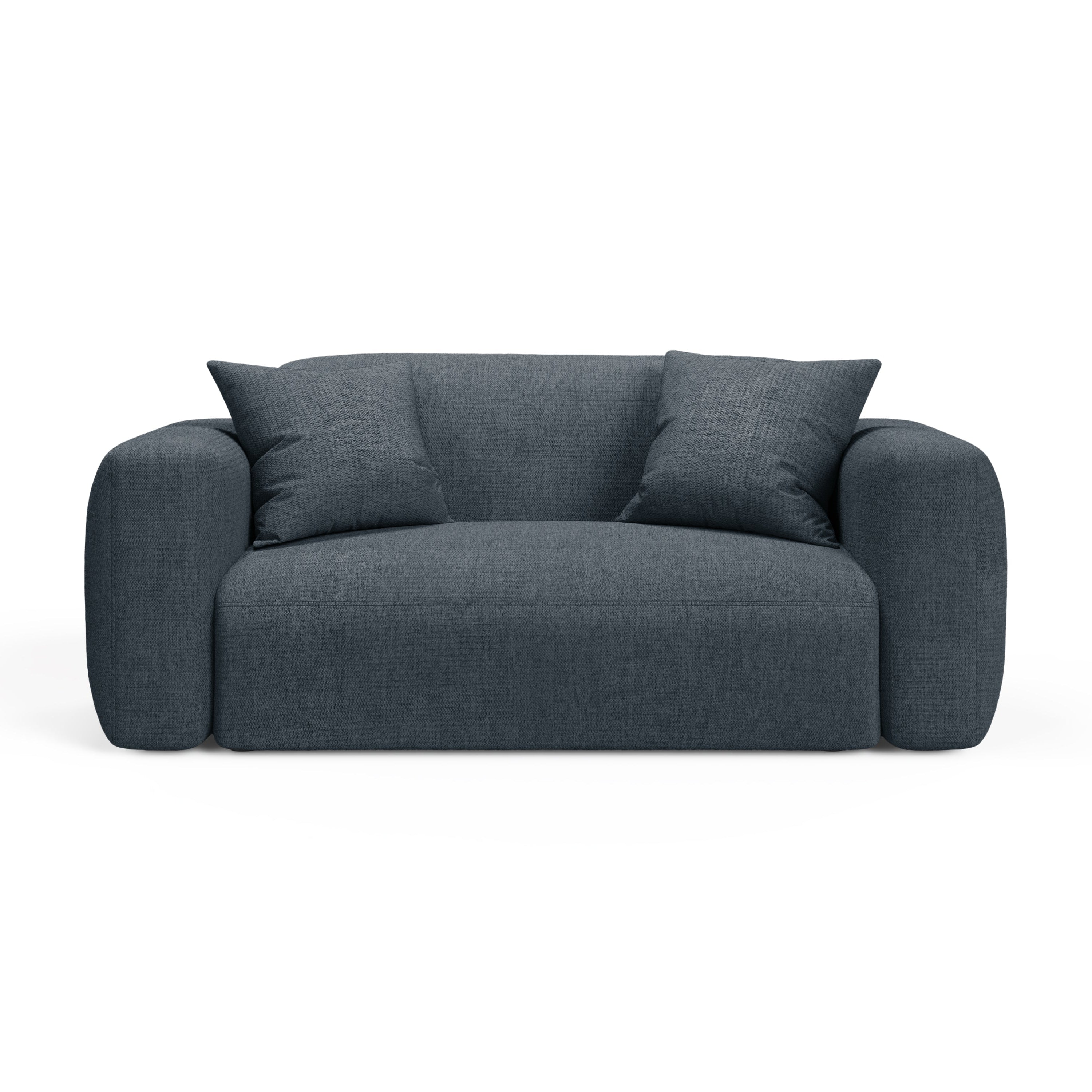 Sofa 2-zits STRINO blauwe chenille