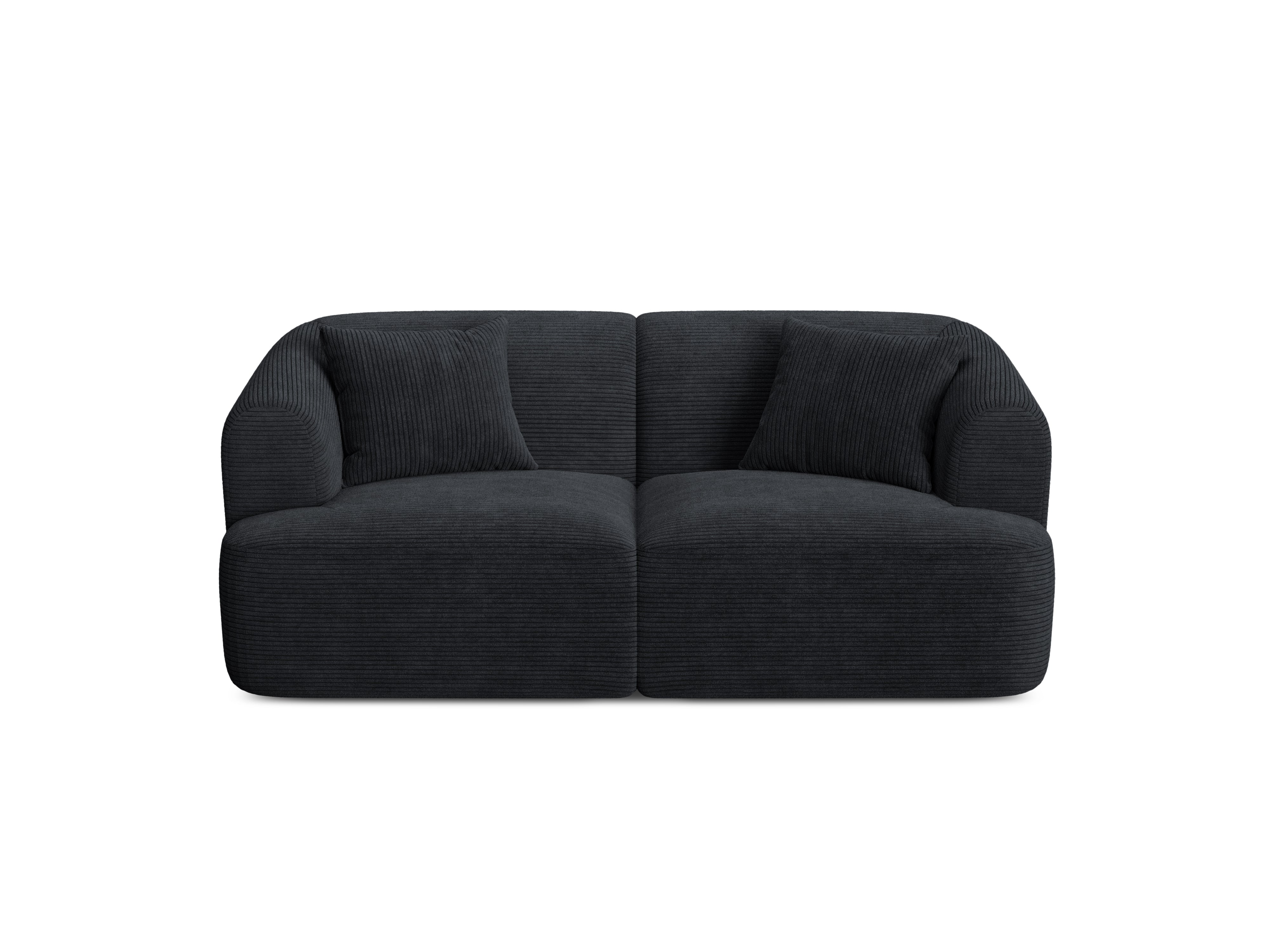 2-seater Sofa CAMPI black corduroy