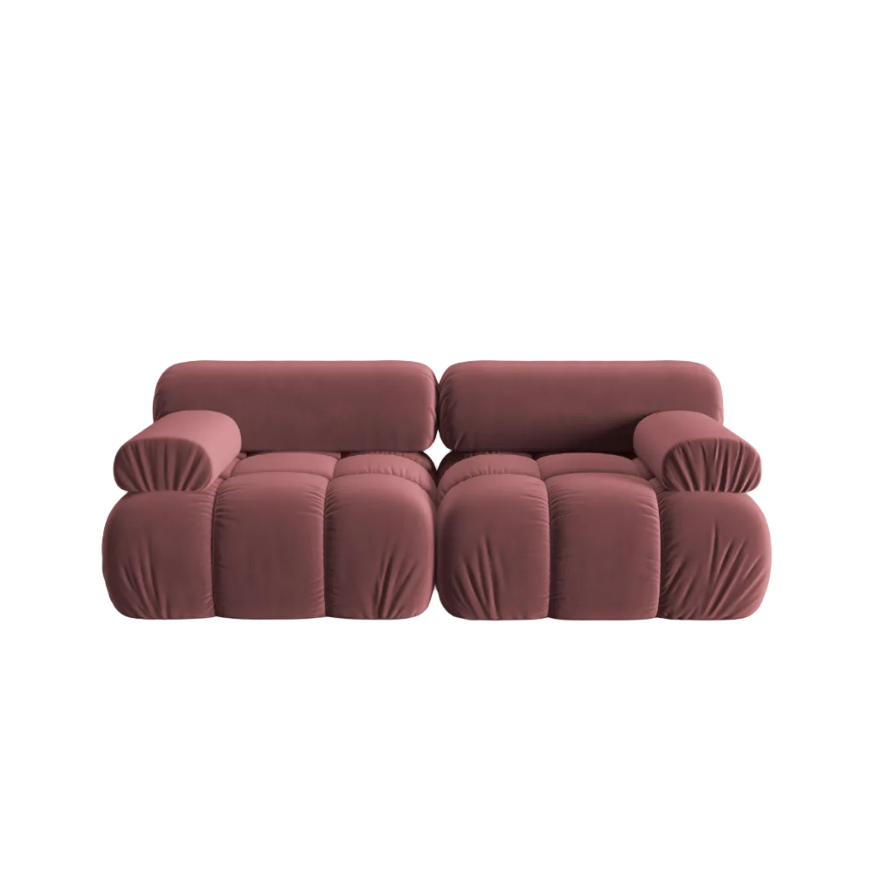 Sofa aksamitna 2-osobowa CORTINA różowy – Cosmopolitan Design