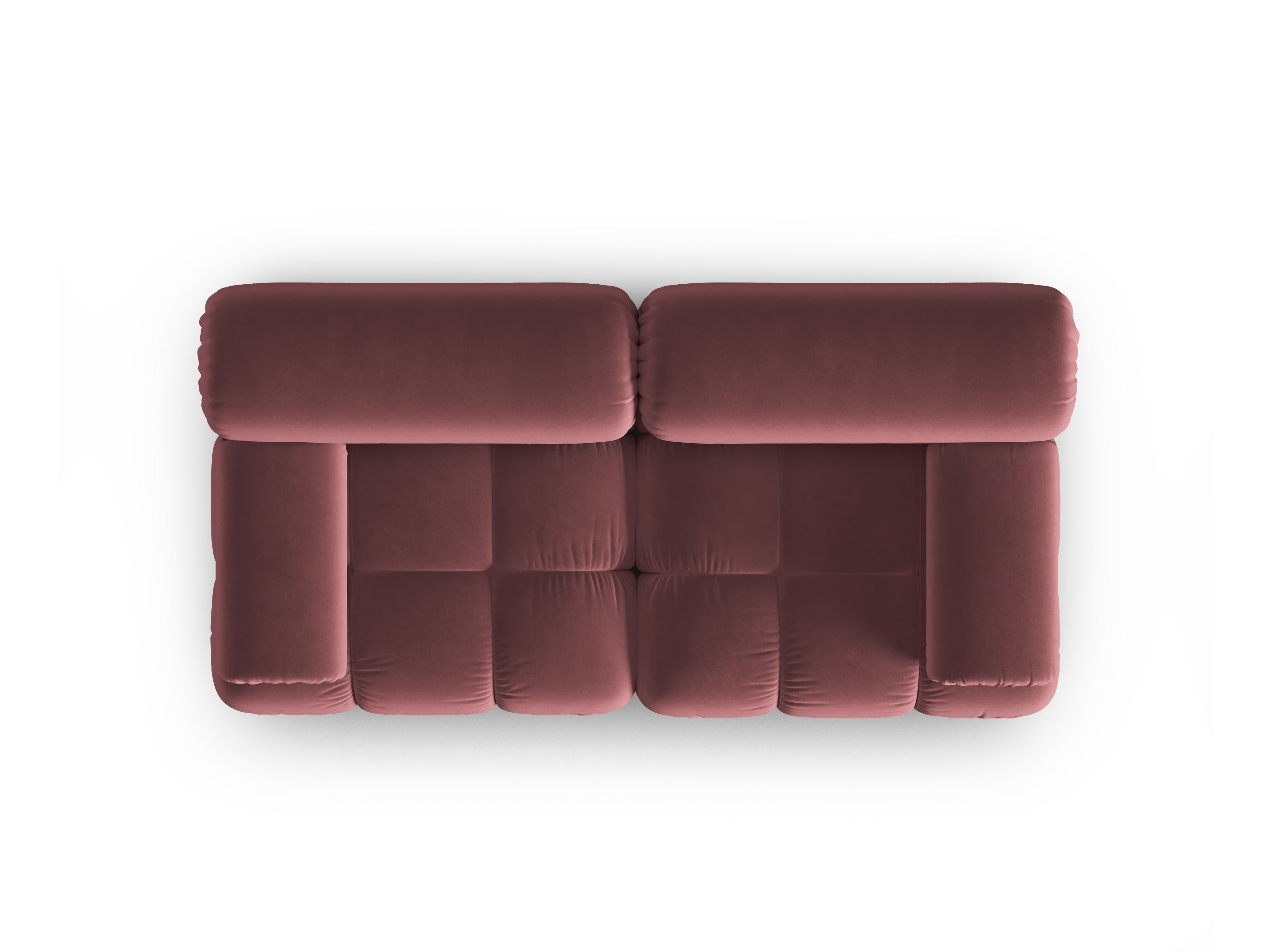 Sofa aksamitna 2-osobowa CORTINA różowy – welur