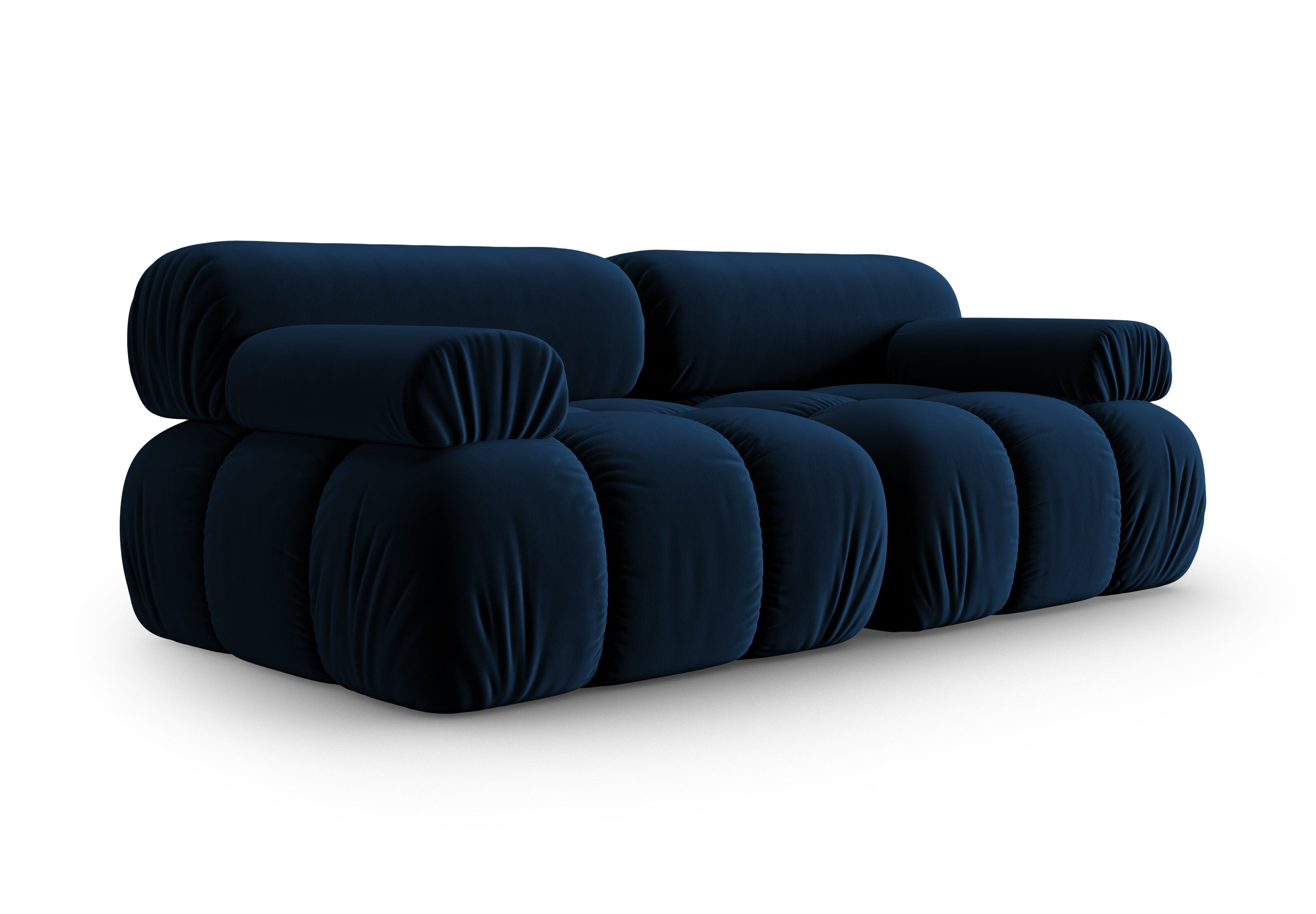 Sofa aksamitna 2-osobowa CORTINA królewski niebieski do salonu