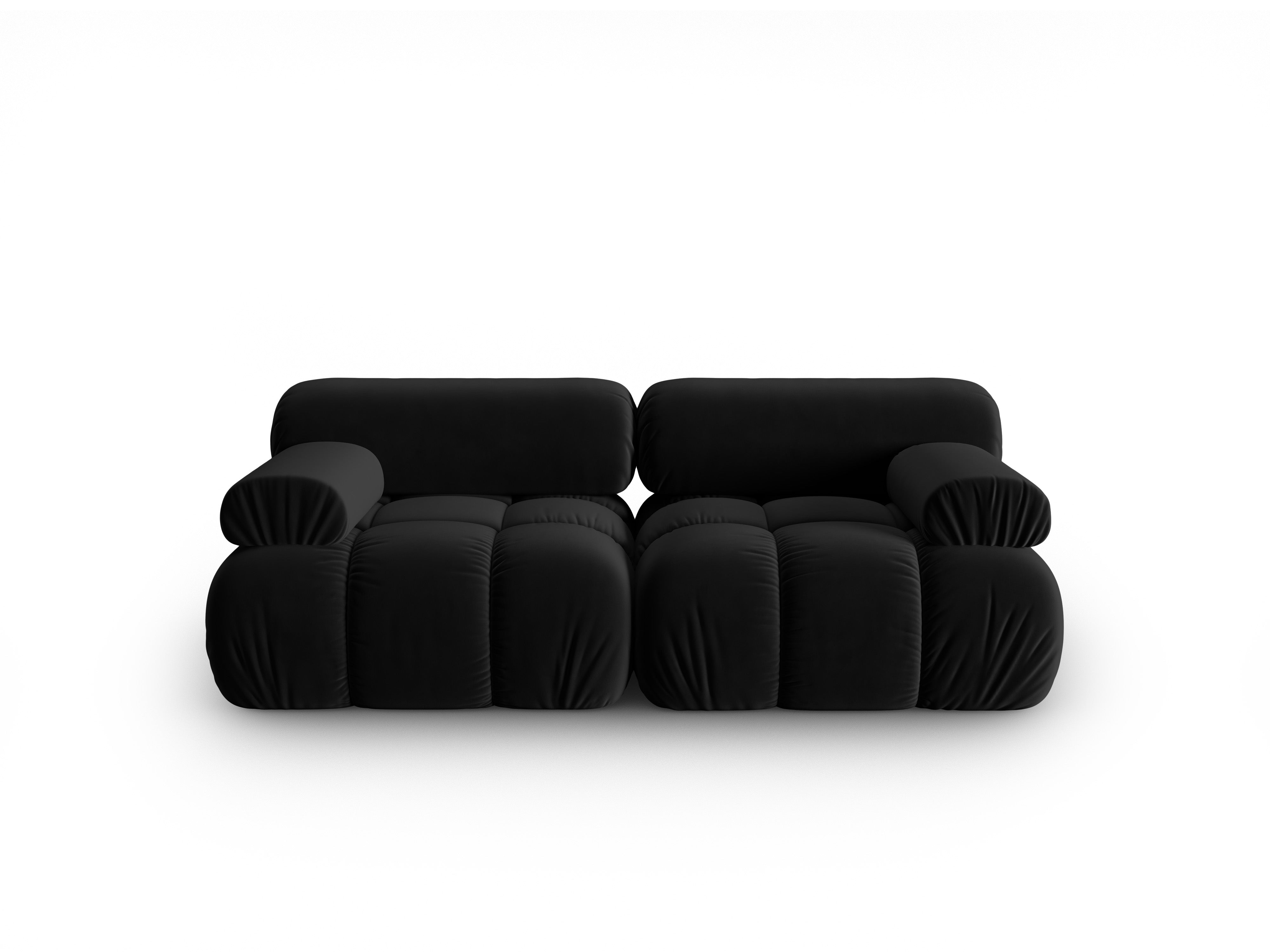 Sofa aksamitna 2-osobowa CORTINA czarny – Cosmopolitan Design