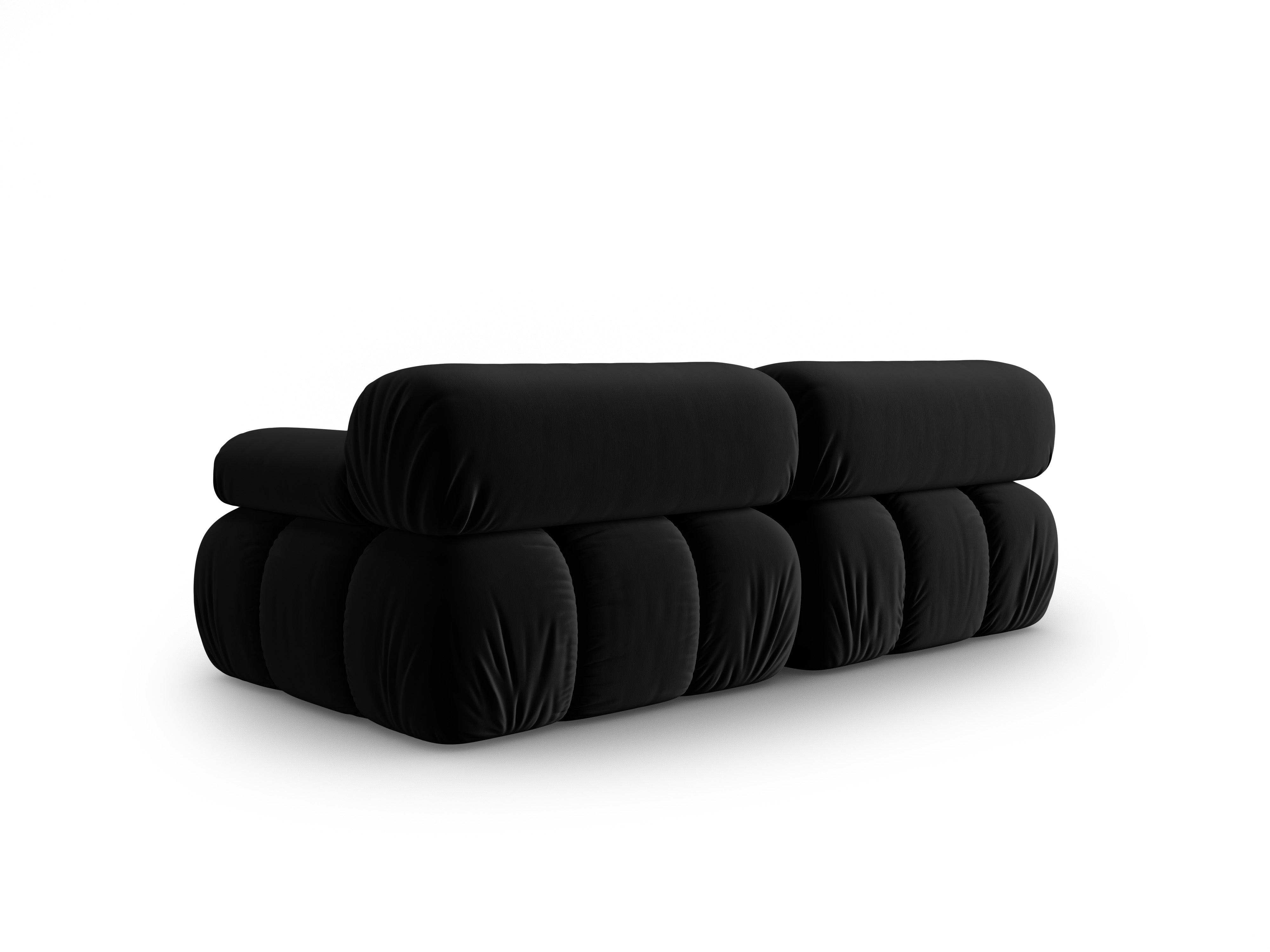 Kanapa aksamitna 2-osobowa CORTINA czarny – Cosmopolitan Design
