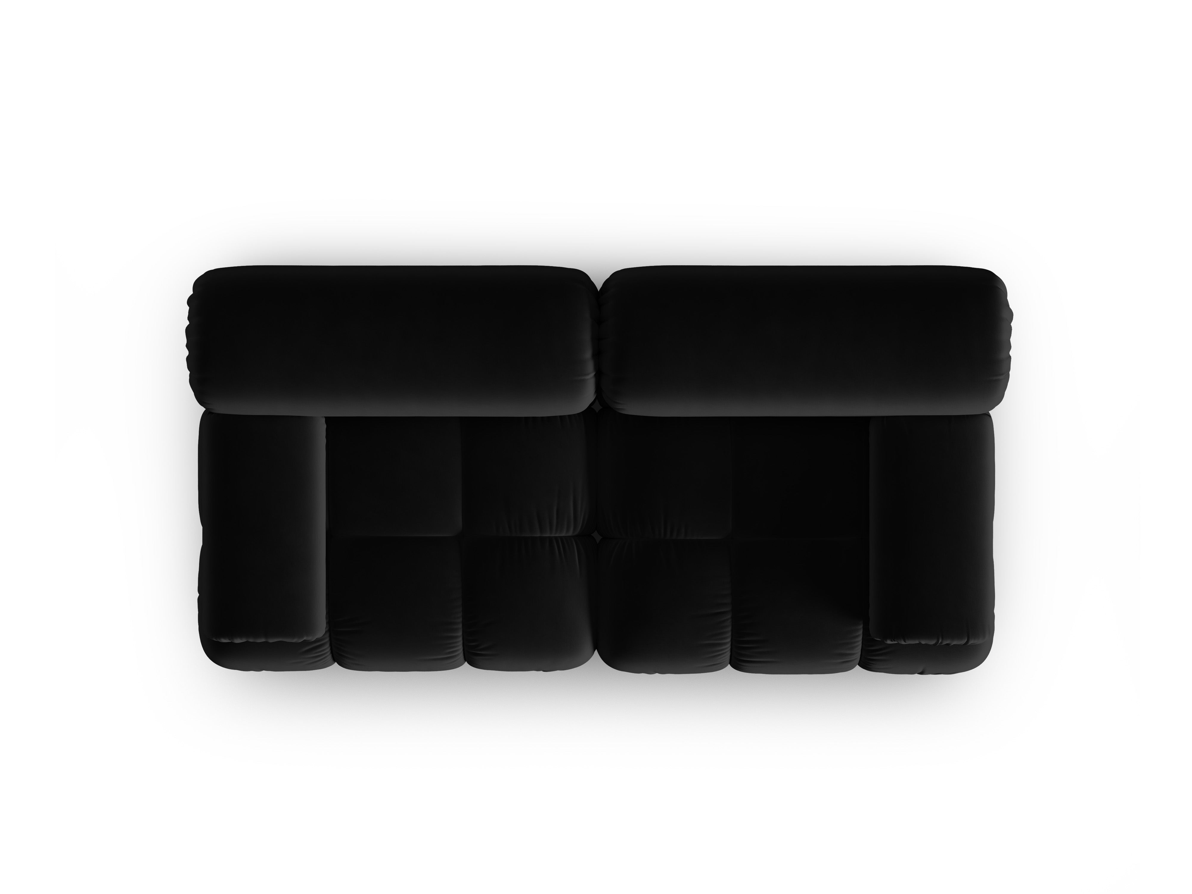 Sofa aksamitna 2-osobowa CORTINA czarny – welur