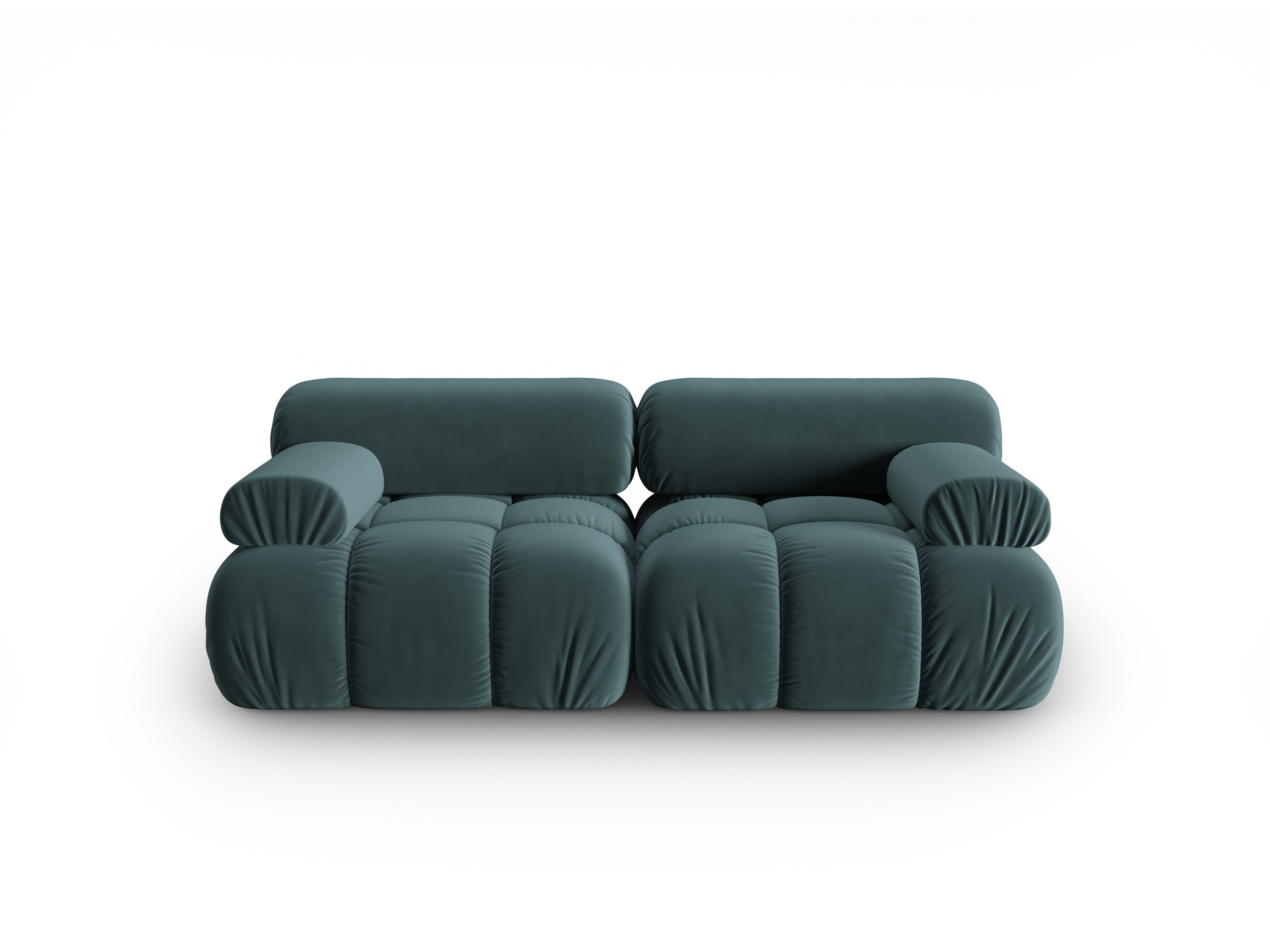 Sofa aksamitna 2-osobowa CORTINA turkusowy – Cosmopolitan Design