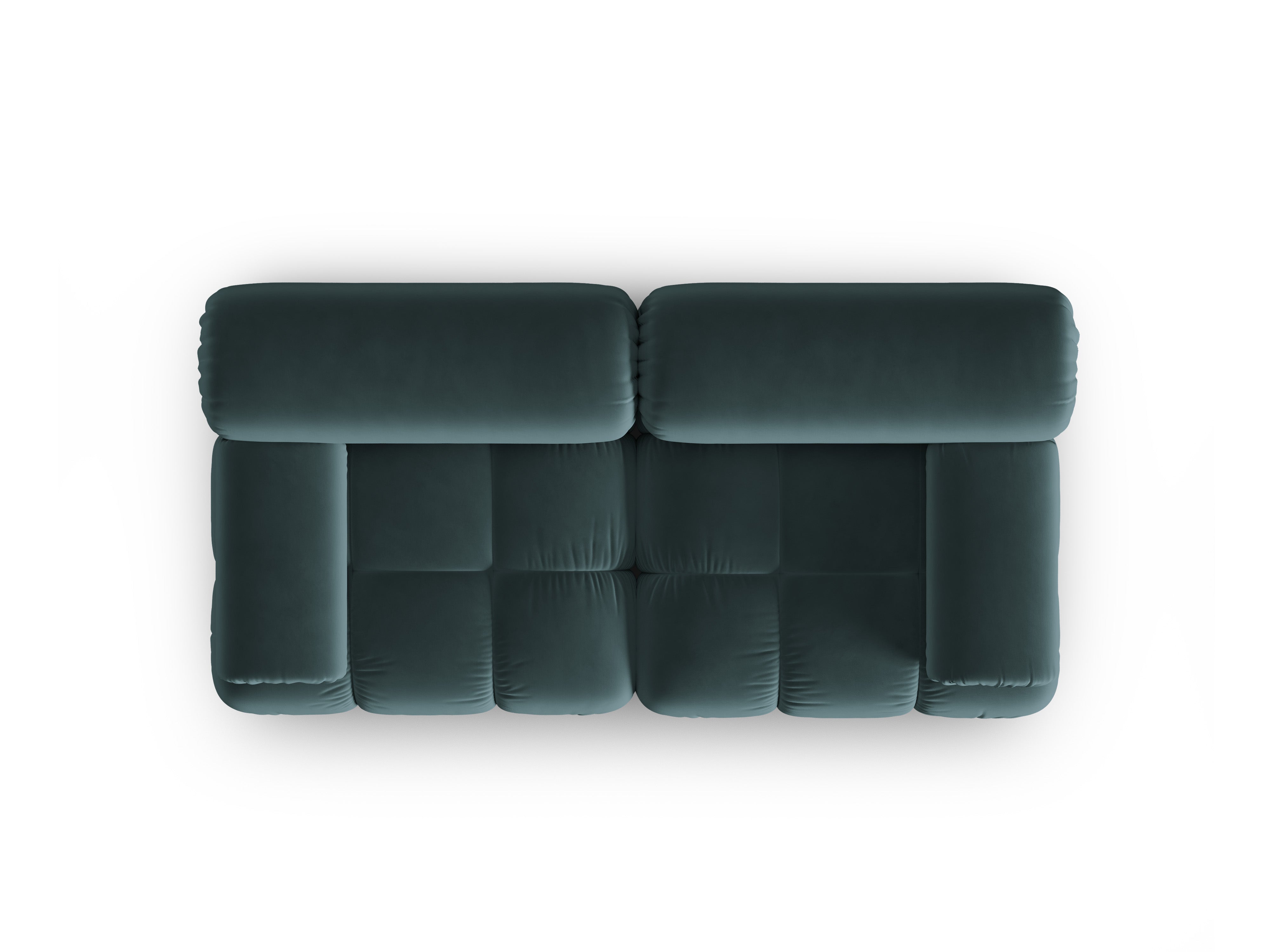 Sofa aksamitna 2-osobowa CORTINA turkusowy – welur