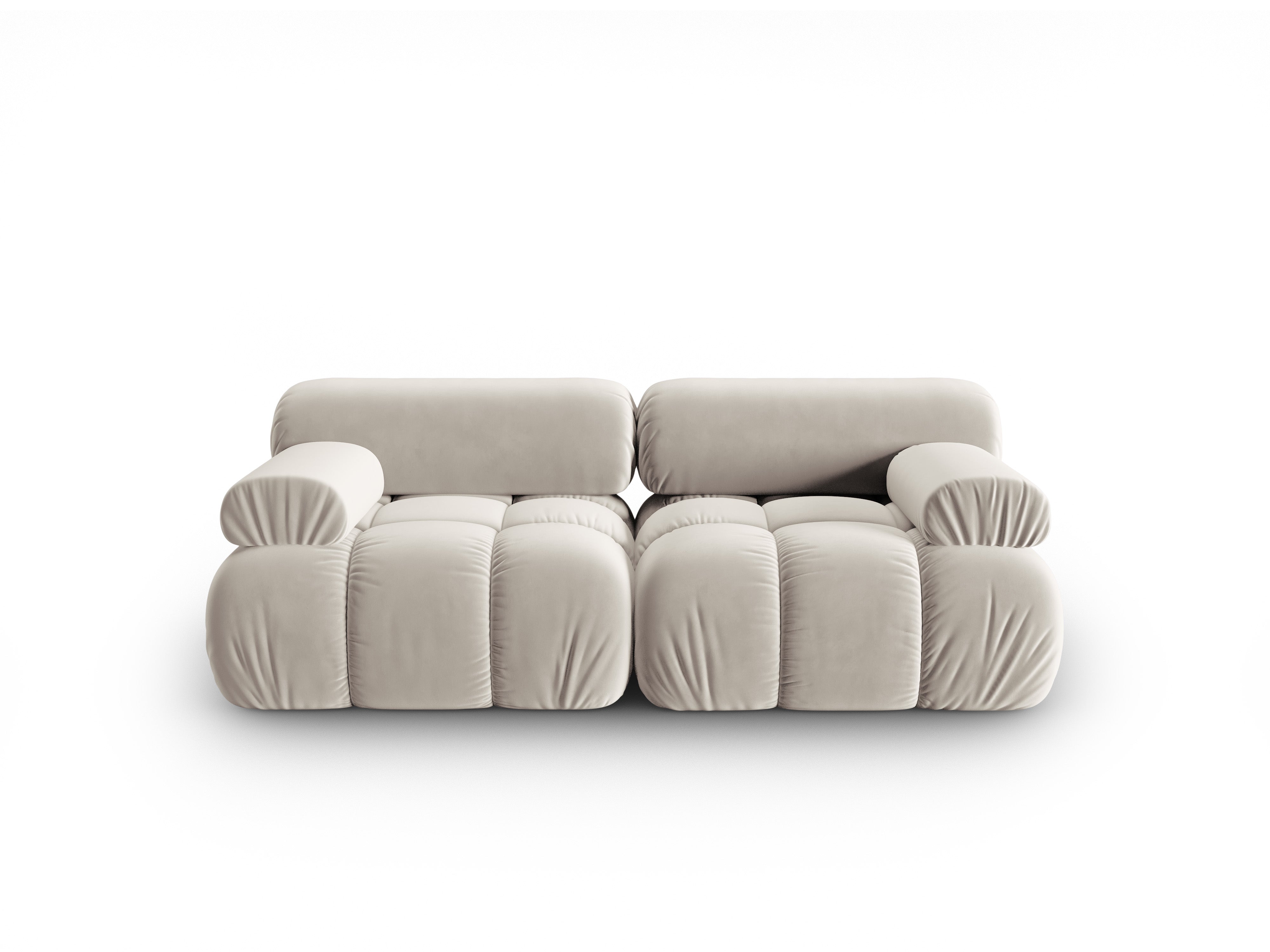 Sofa aksamitna 2-osobowa CORTINA beżowy – Cosmopolitan Design
