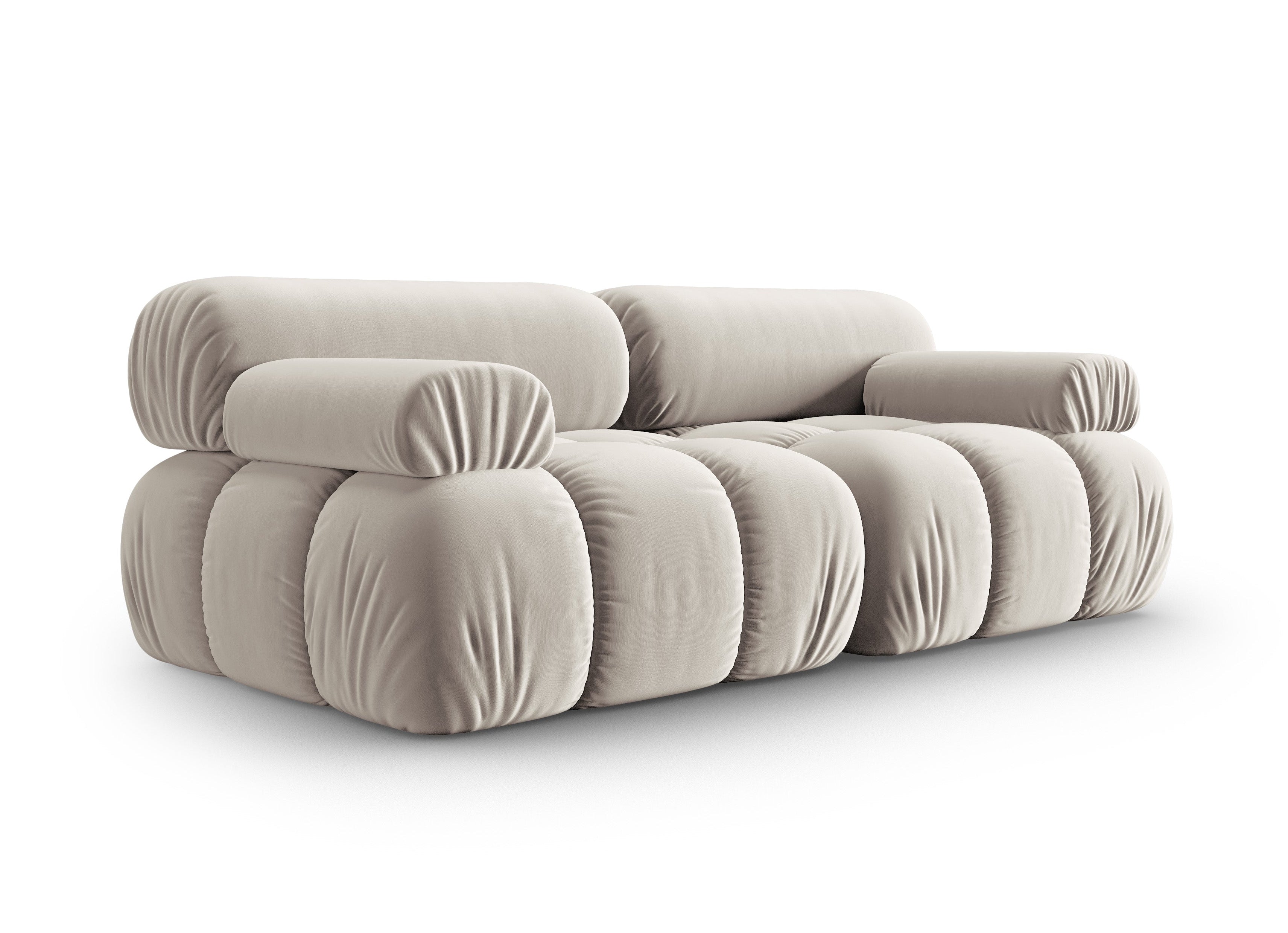 Sofa aksamitna 2-osobowa CORTINA beżowy do salonu