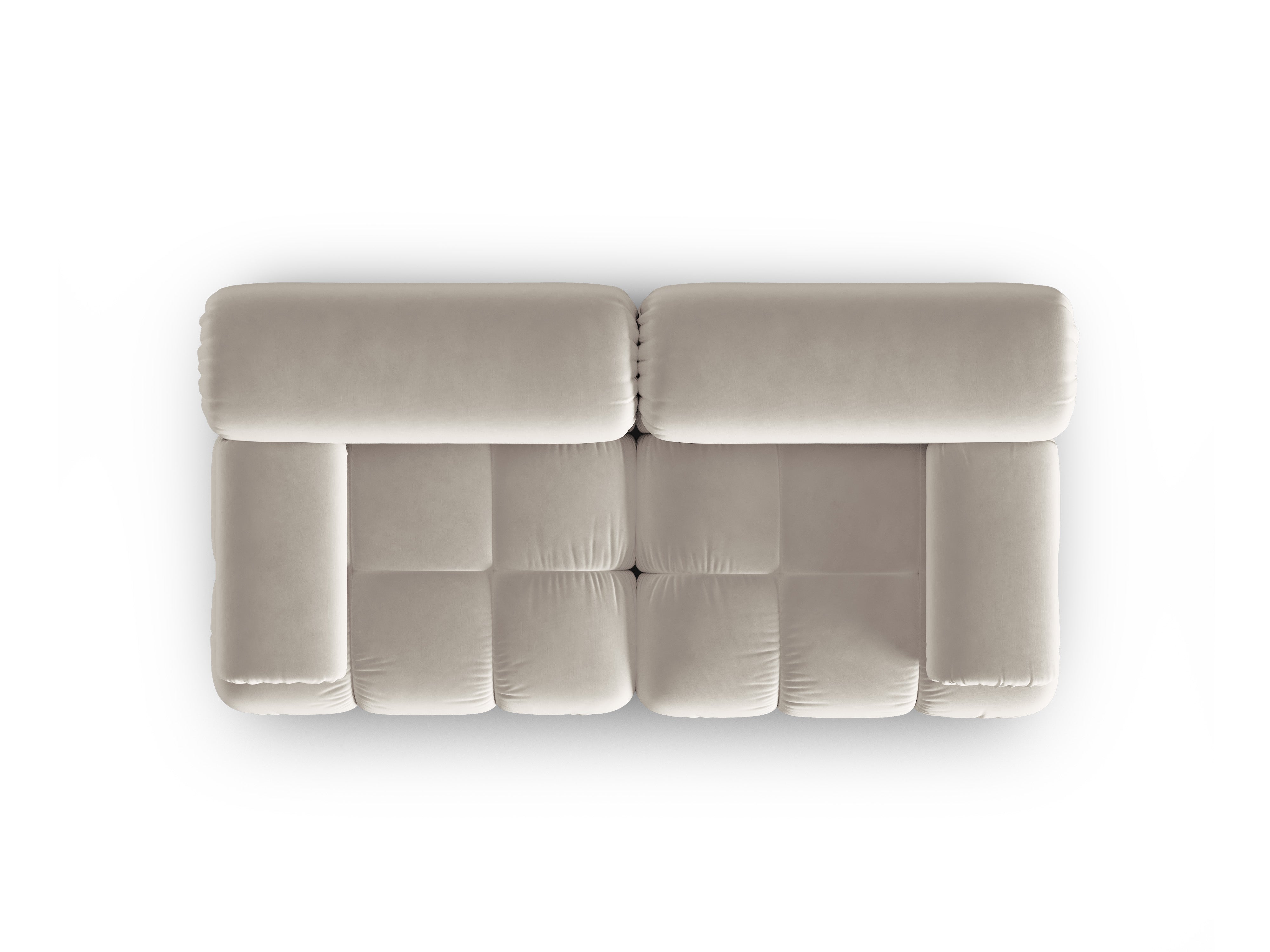 Sofa aksamitna 2-osobowa CORTINA beżowy – welur