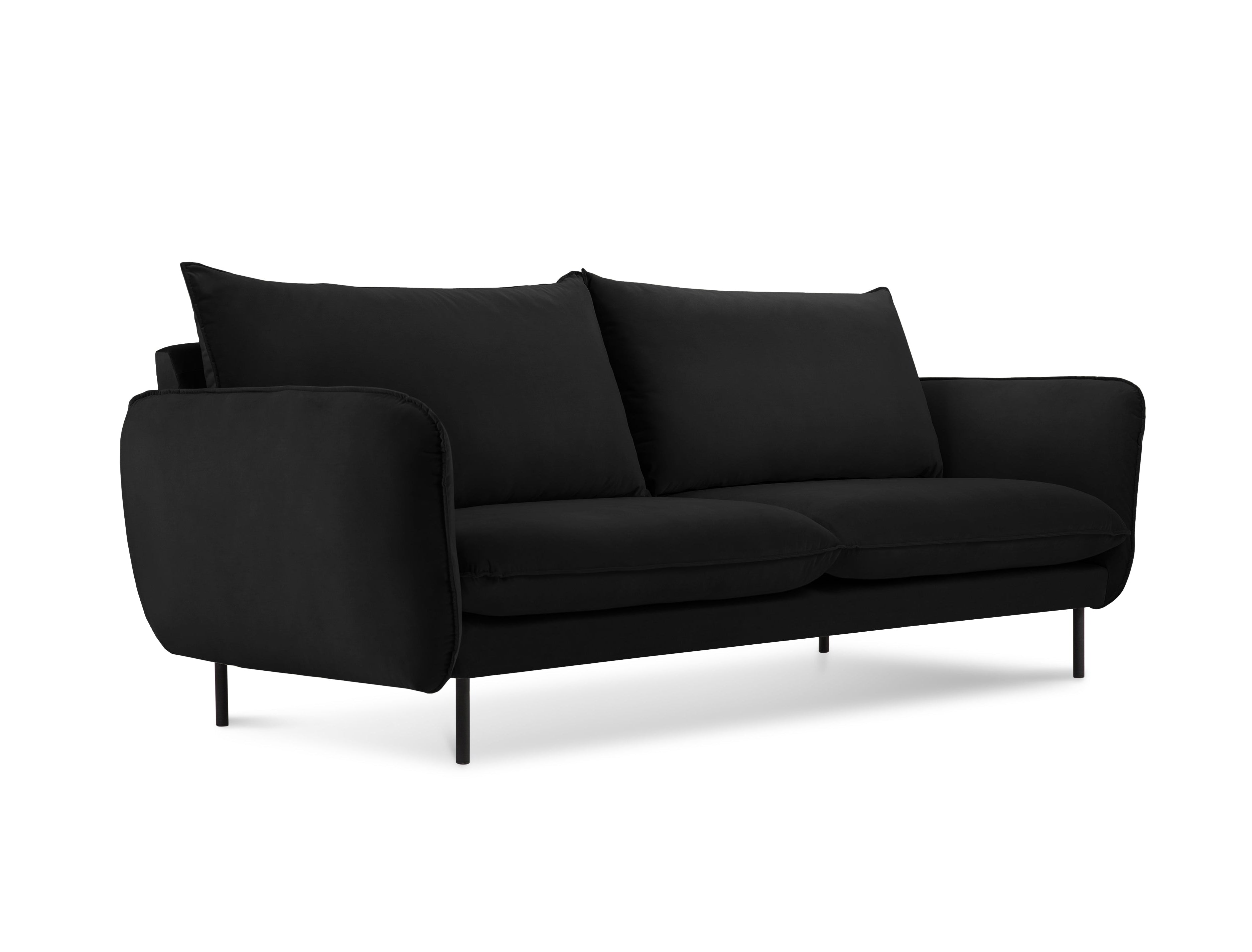 Sofa aksamitna 2-osobowa VIENNA schwarz mit schwarzem Sockel
