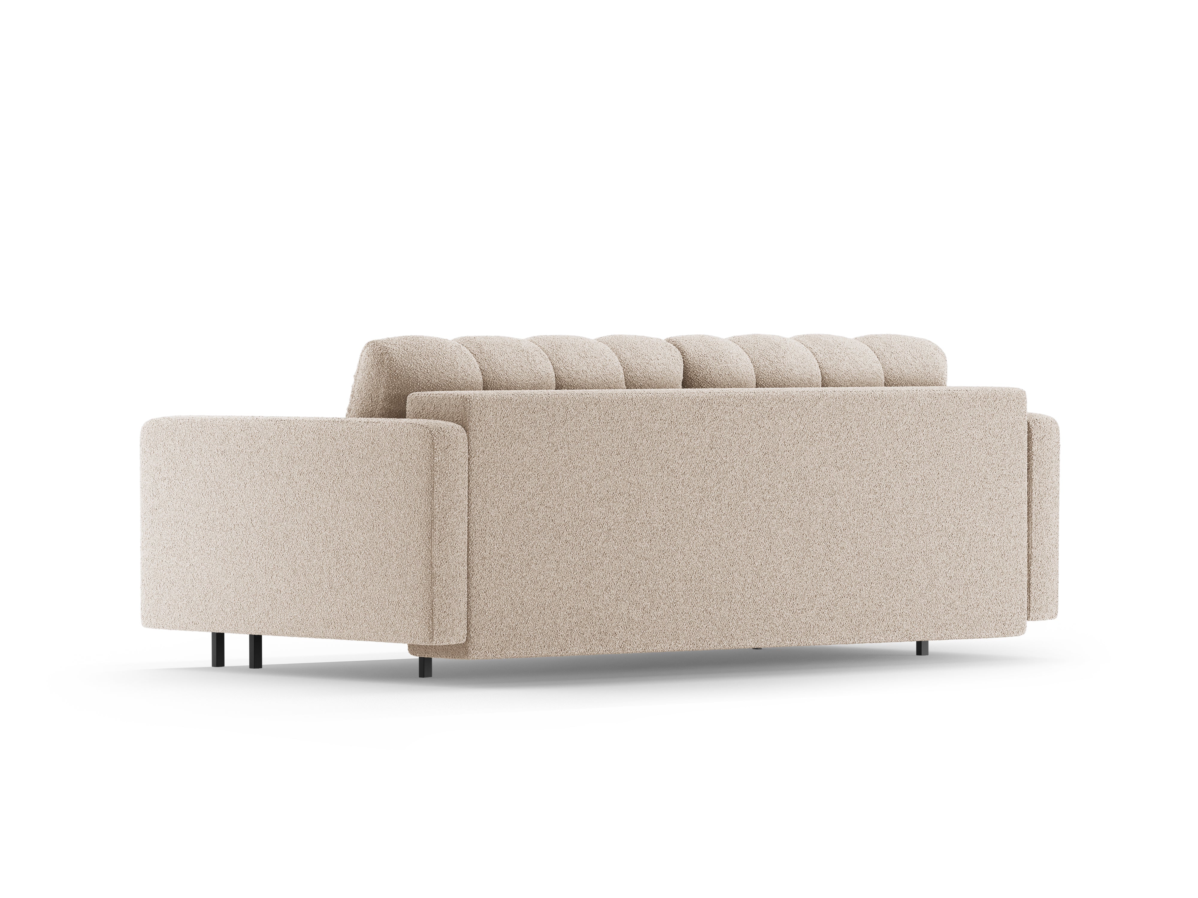 Sofa 3-zits met slaapfunctie BALI beige bouclé met zwarte basis
