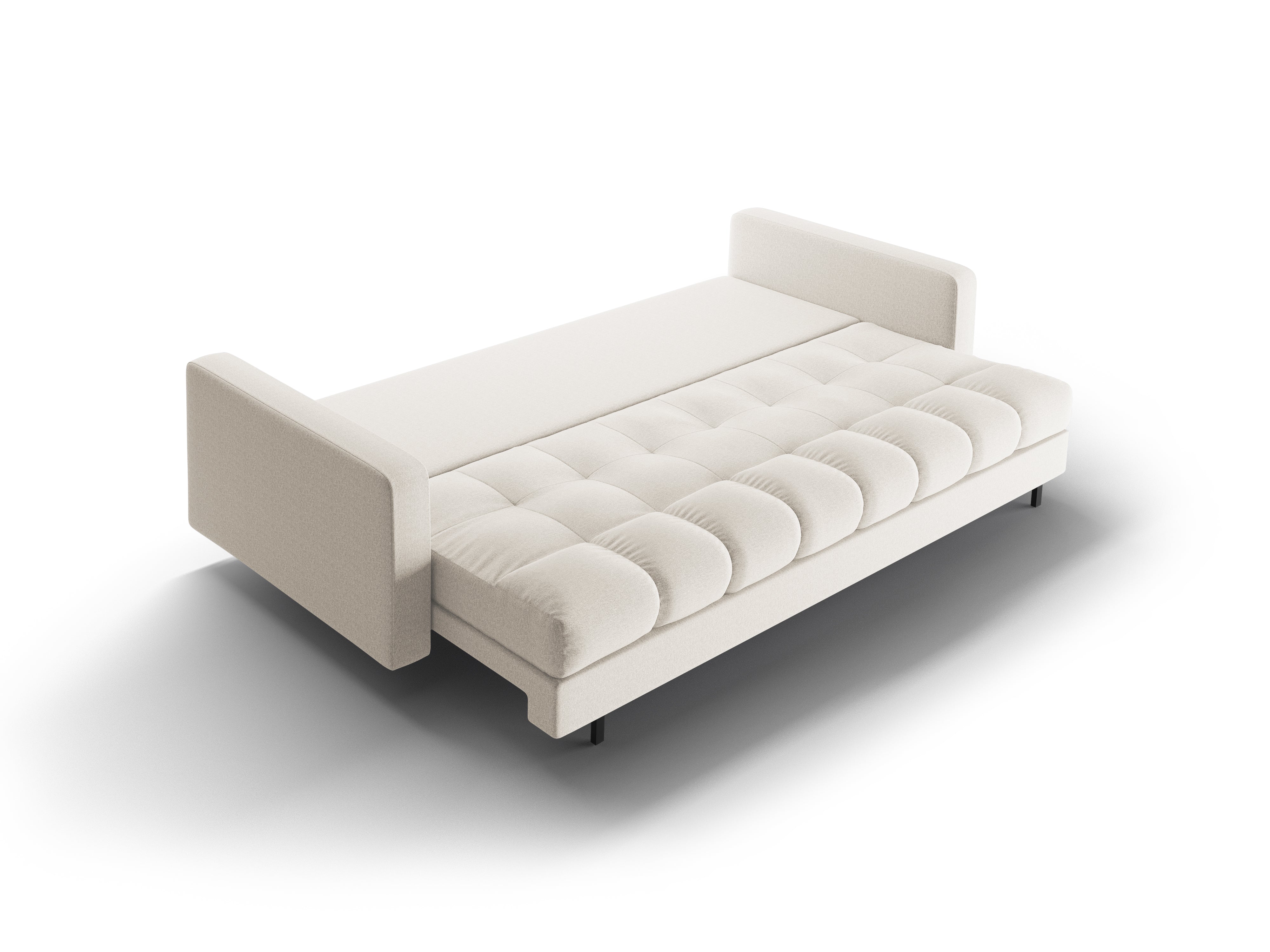 3-Sitzer Sofa mit Schlaffunktion BALI hellbeige mit schwarzem Fuß