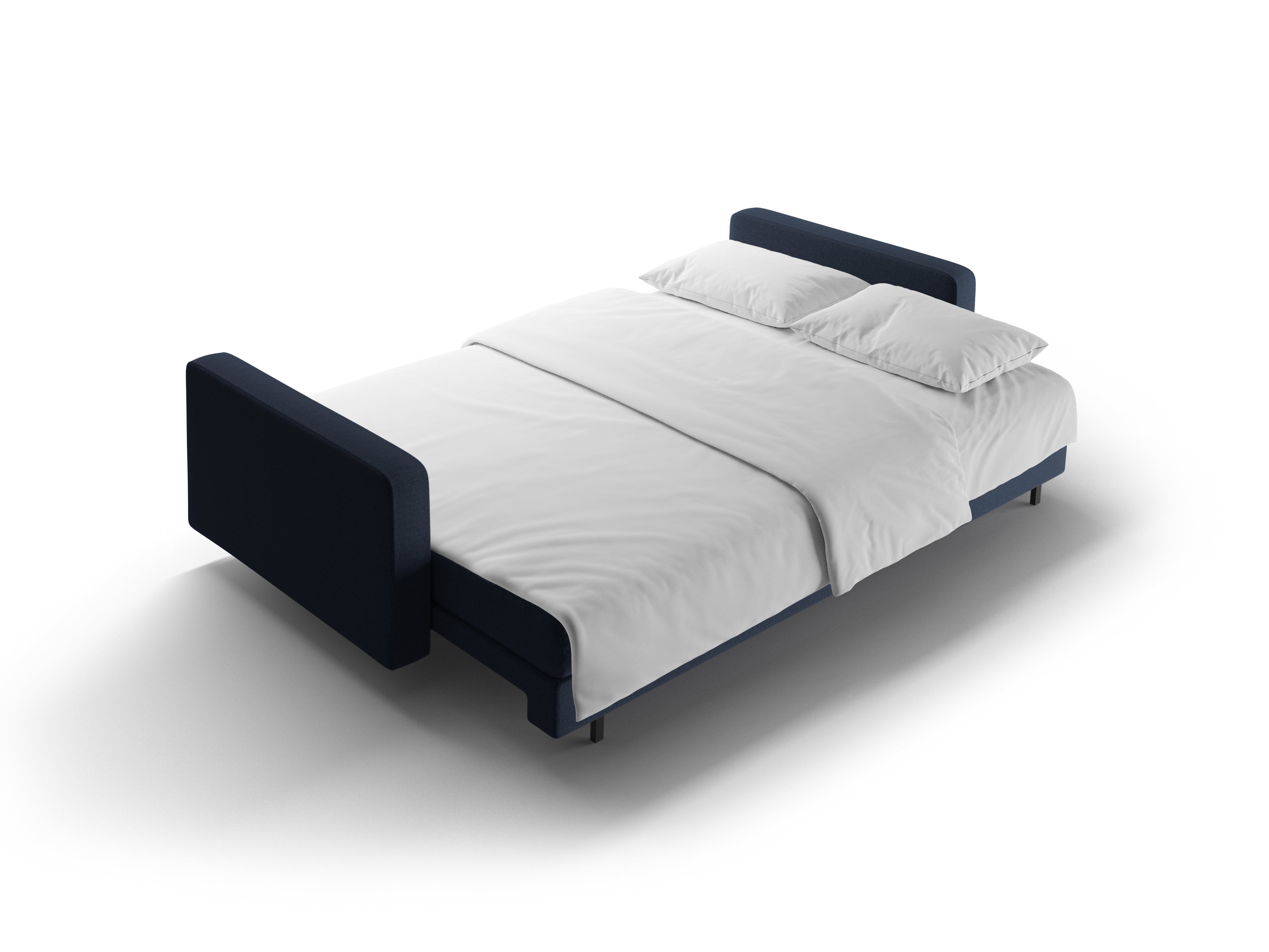 Sofa 3-zits met slaapfunctie BALI donkerblauw met zwarte basis