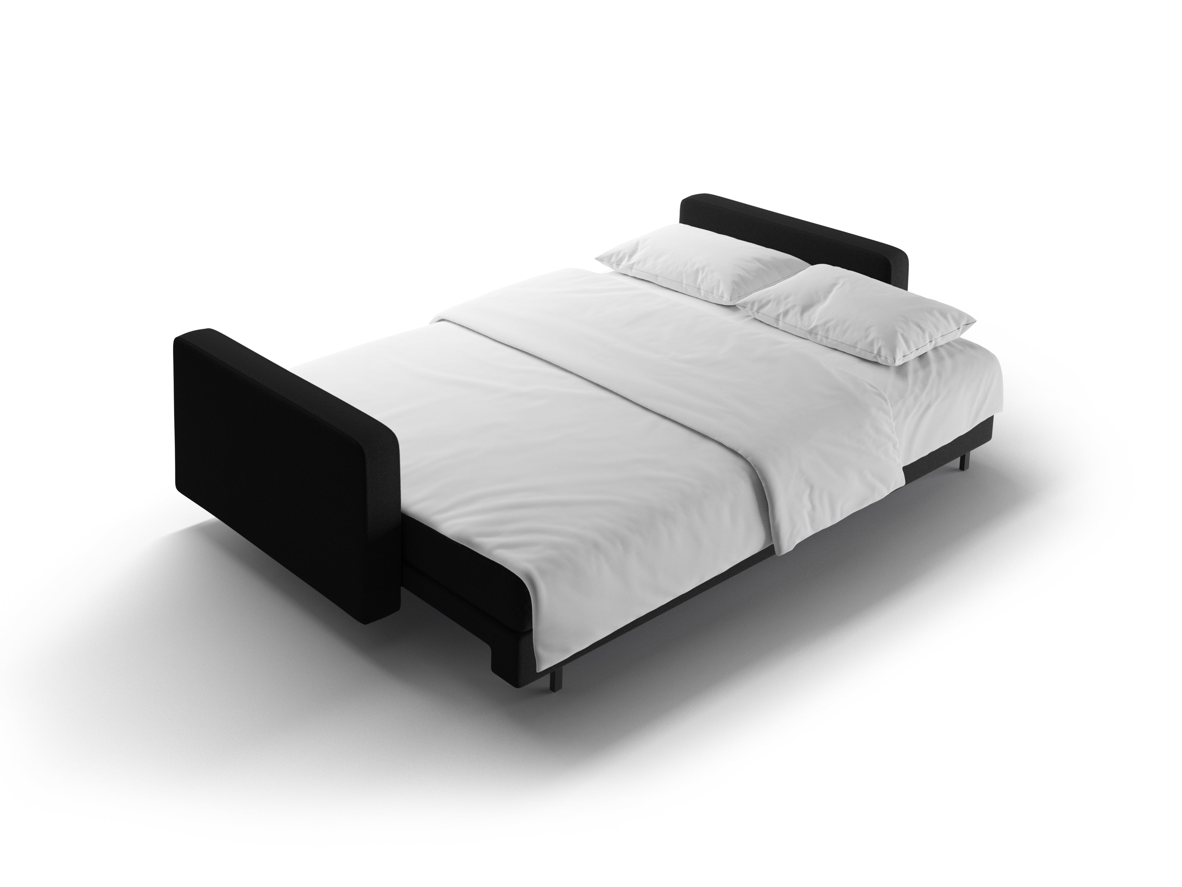 Sofa 3-zits met slaapfunctie BALI zwart bouclé met zwarte basis