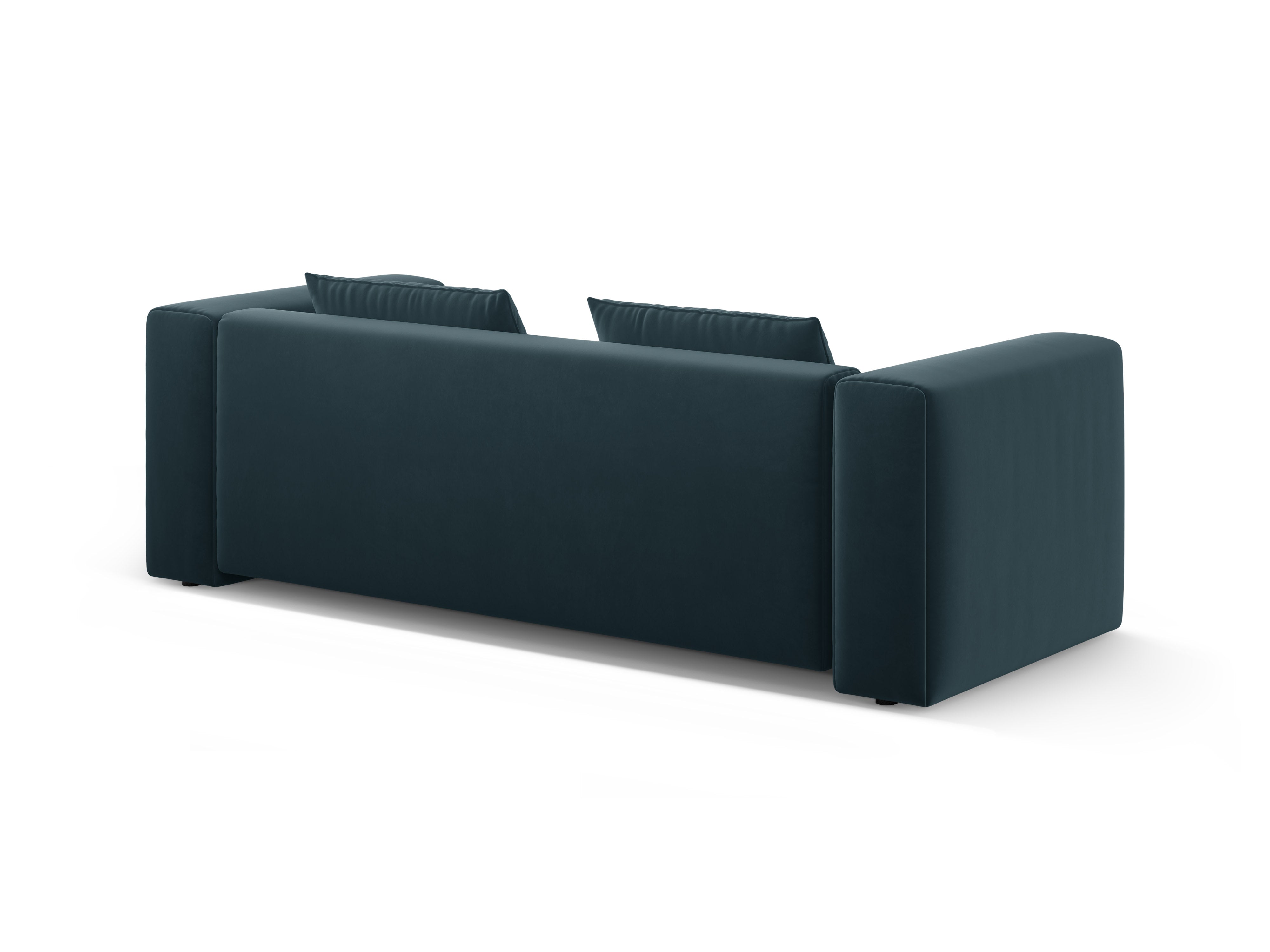 Sofa aksamitna 3-osobowa z funkcją spania VERONA niebieski – Cosmopolitan Design