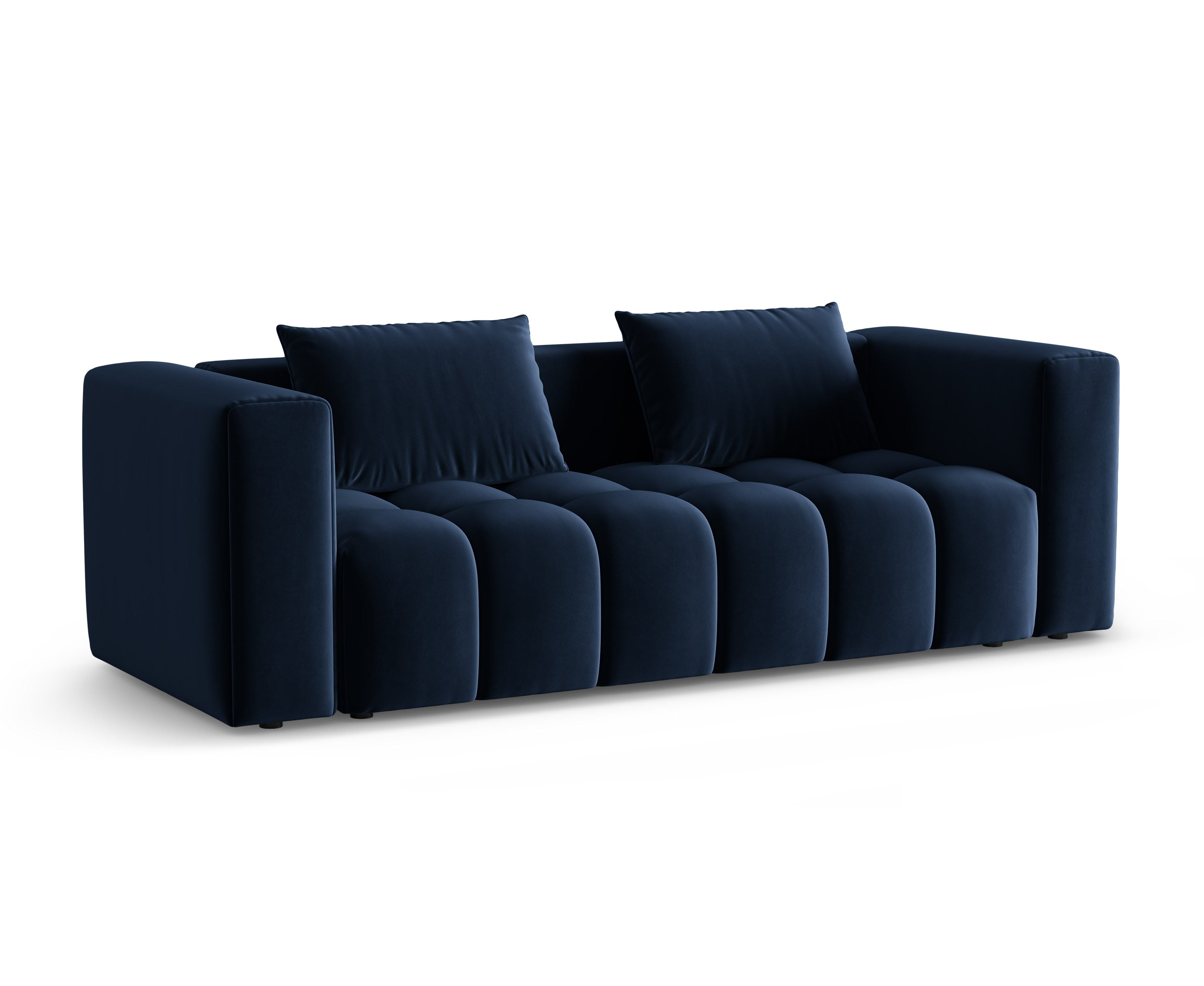 Sofa aksamitna 3-osobowa z funkcją spania VERONA królewski niebieski – Cosmopolitan Design