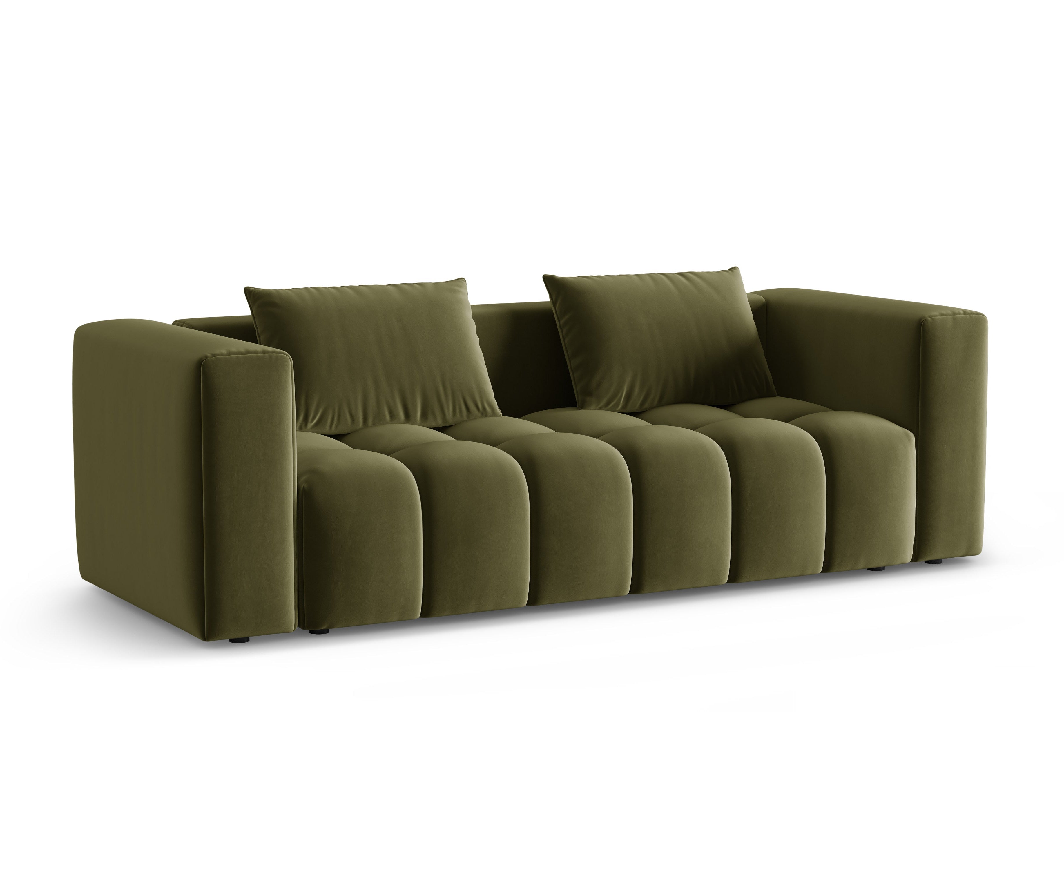 Sofa aksamitna 3-osobowa z funkcją spania VERONA jasny zielony – Cosmopolitan Design